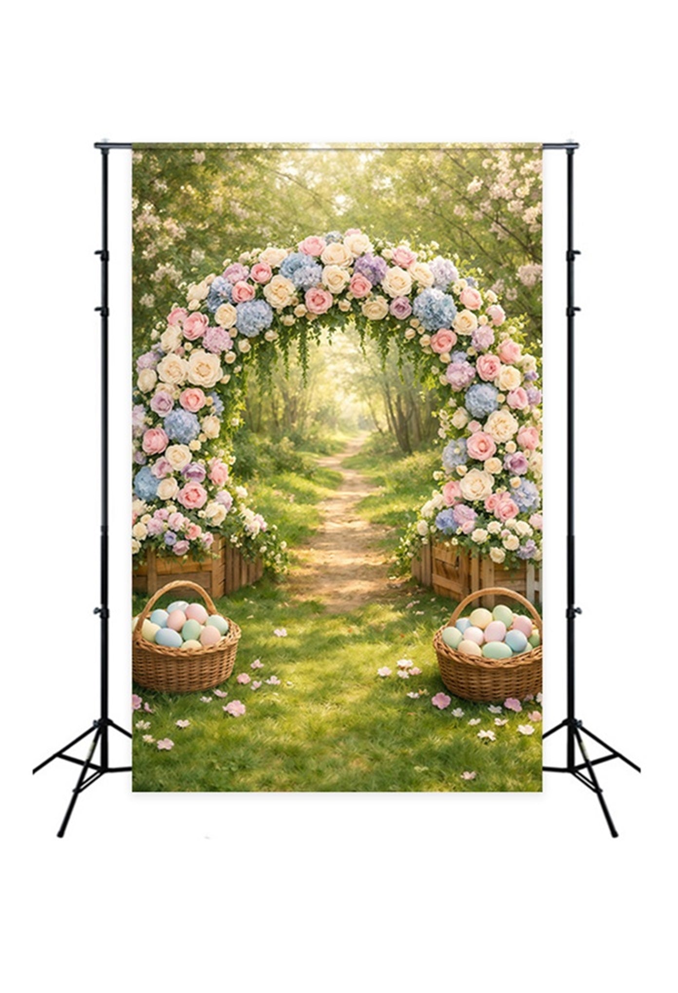 Easter Spring Backdrops Pastel Floral Garden Arch Photography Easter Backdrop UK GQ61-20