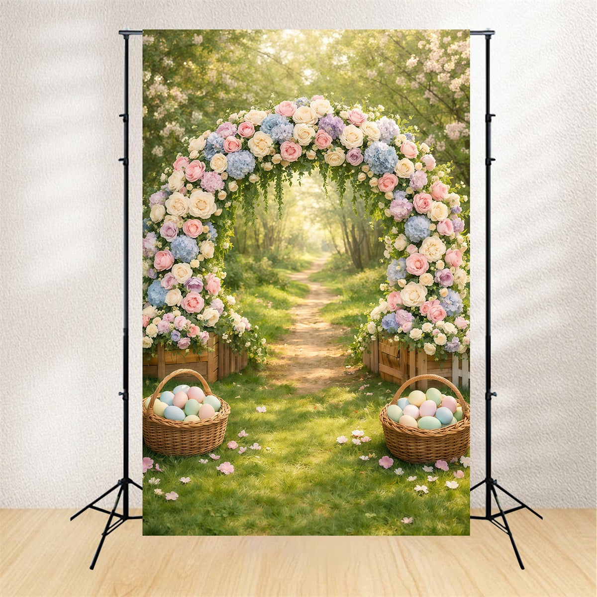 Easter Spring Backdrops Pastel Floral Garden Arch Photography Easter Backdrop UK GQ61-20