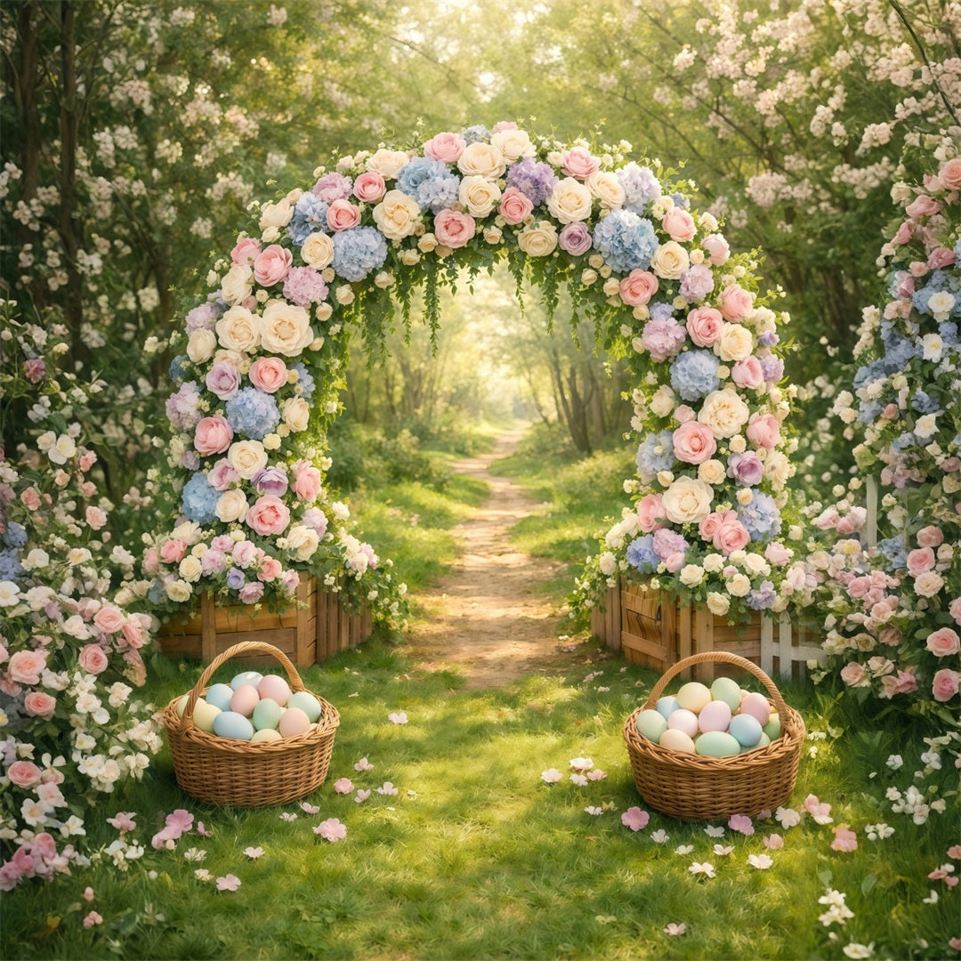 Easter Spring Backdrops Pastel Floral Garden Arch Photography Easter Backdrop UK GQ61-20
