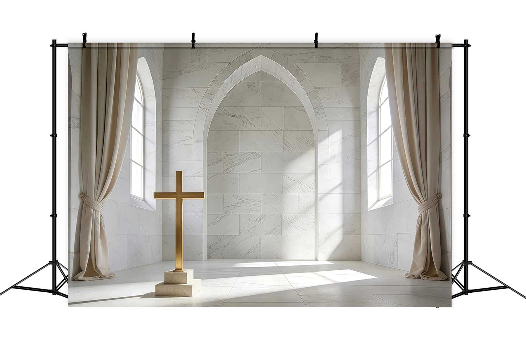 Easter Church Backdrop Religious Sacred Cross Window Easter Backdrop 10x10 UK GQ61-51