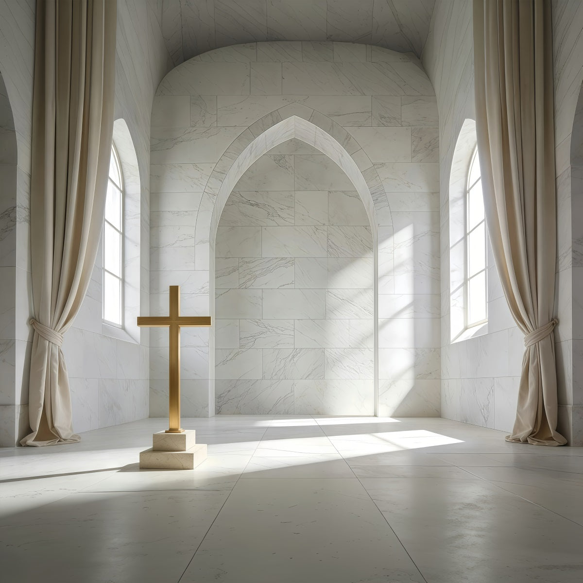 Easter Church Backdrop Religious Sacred Cross Window Easter Backdrop 10x10 UK GQ61-51