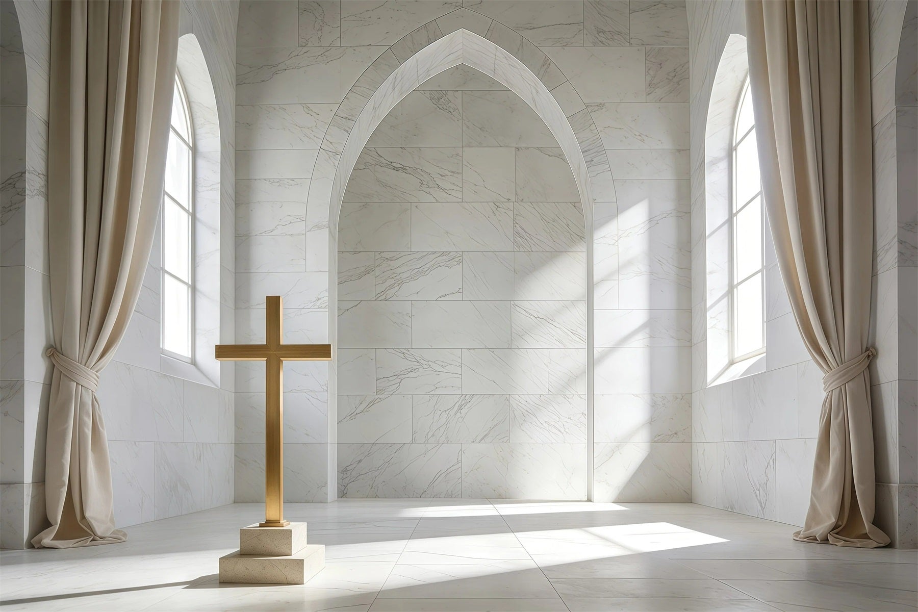 Easter Church Backdrop Religious Sacred Cross Window Easter Backdrop 10x10 UK GQ61-51