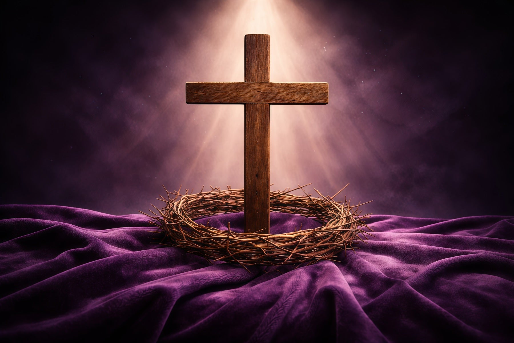 Easter Sunday Photo Backdrop Crown Thorns Cross Light Photo Backdrop Easter UK GQ61-7