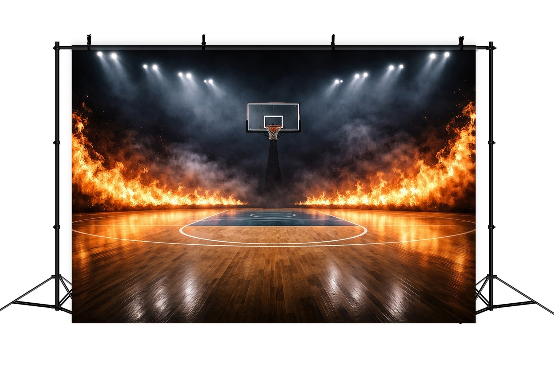 Basketball Backdrop For Photography Inferno Stadium Court Sports Backdrop UK GQ61-88