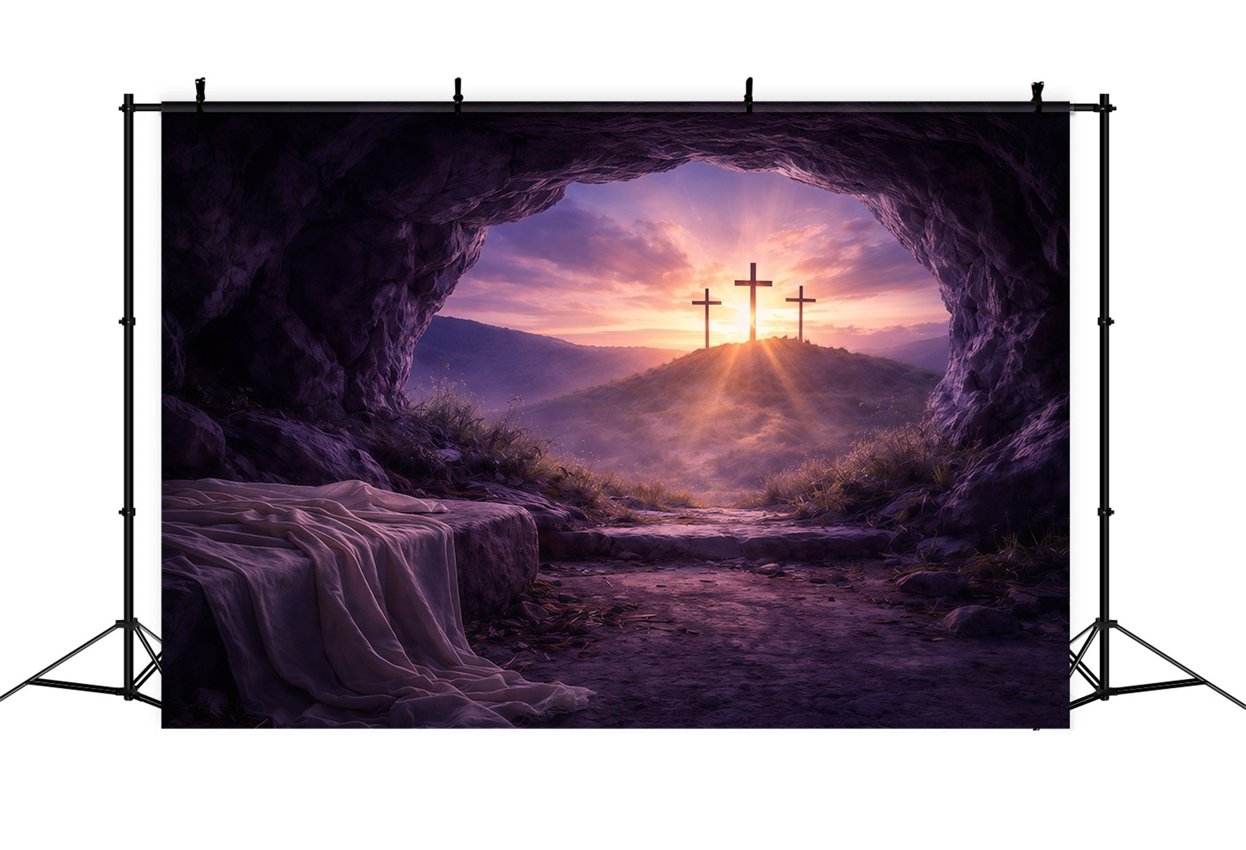 Easter Tomb Backdrop Resurrection Dawn Empty Tomb Easter Photography Backdrops For Sale UK GQ61-9