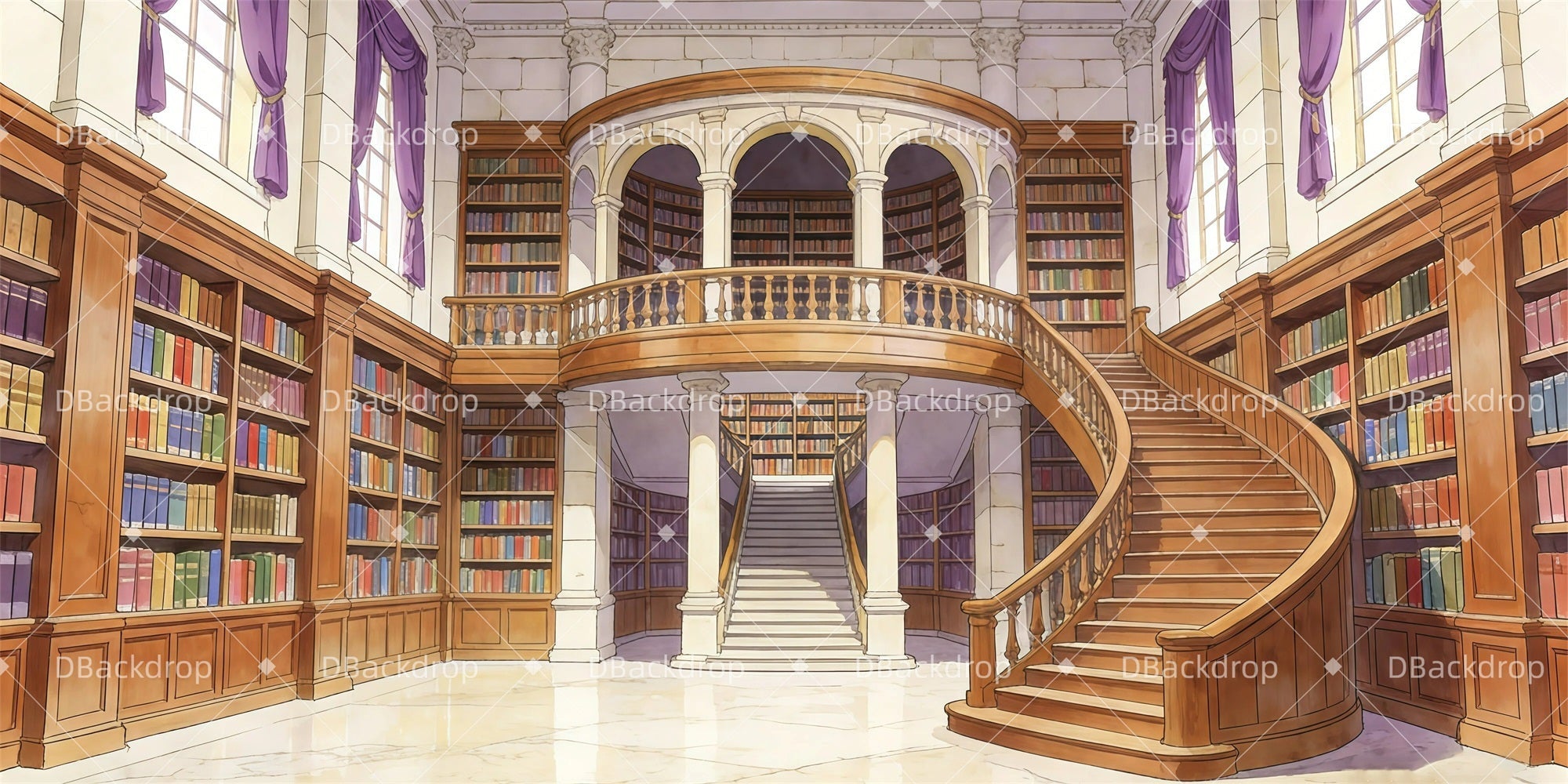 Performance Backdrops School Library Movie Theater Backdrop UK GQ61-T17