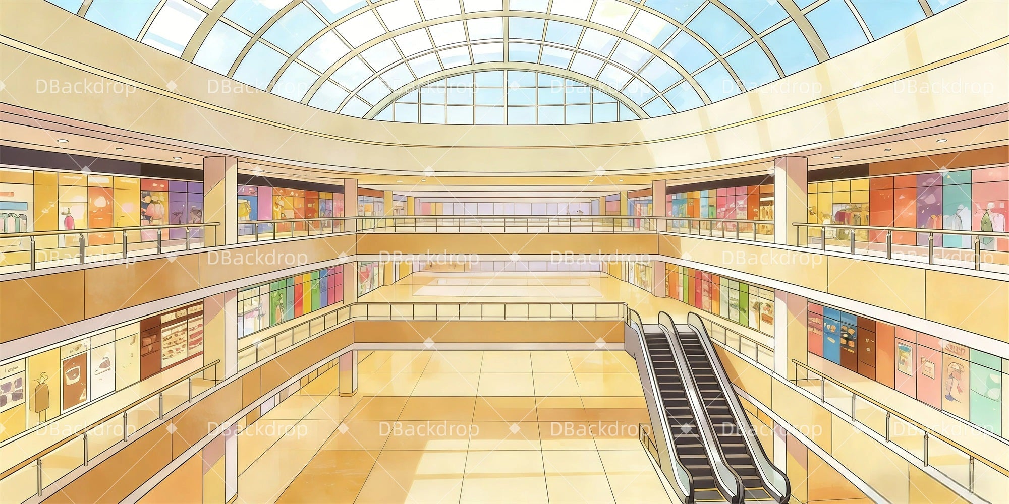 Movie Theater Backdrop Shopping Mall Professional Stage Backdrops UK GQ61-T27