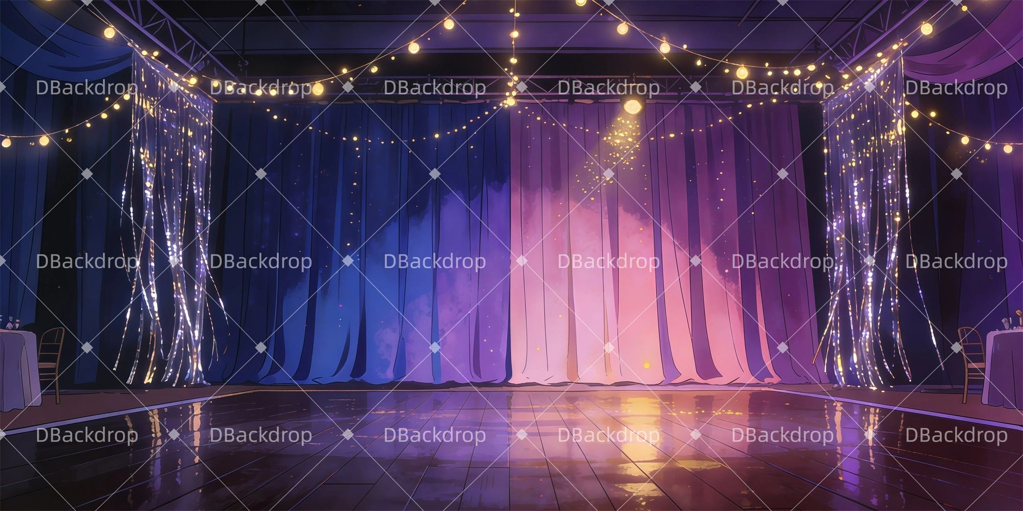 School Dance Backdrop Prom Night Broadway Stage Backdrop UK GQ61-T30