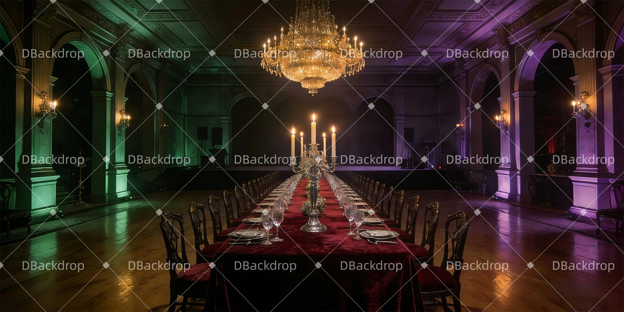 Stage Backdrop Ideas Eerie Dinner Backdrop For Theater Play UK GQ61-T7