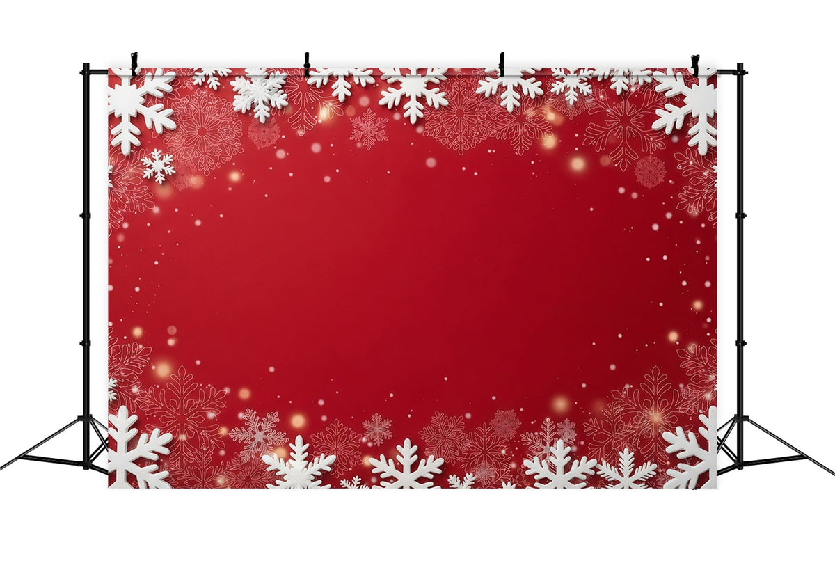 Christmas Backdrop Red Snowflake Festive Border Christmas Scene Photo Backdrops UK GQ610-118