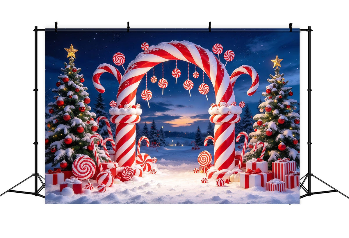 Christmas Candy Cane Backdrop Peppermint Candyland Archway Christmas Party Backdrop UK GQ610-18