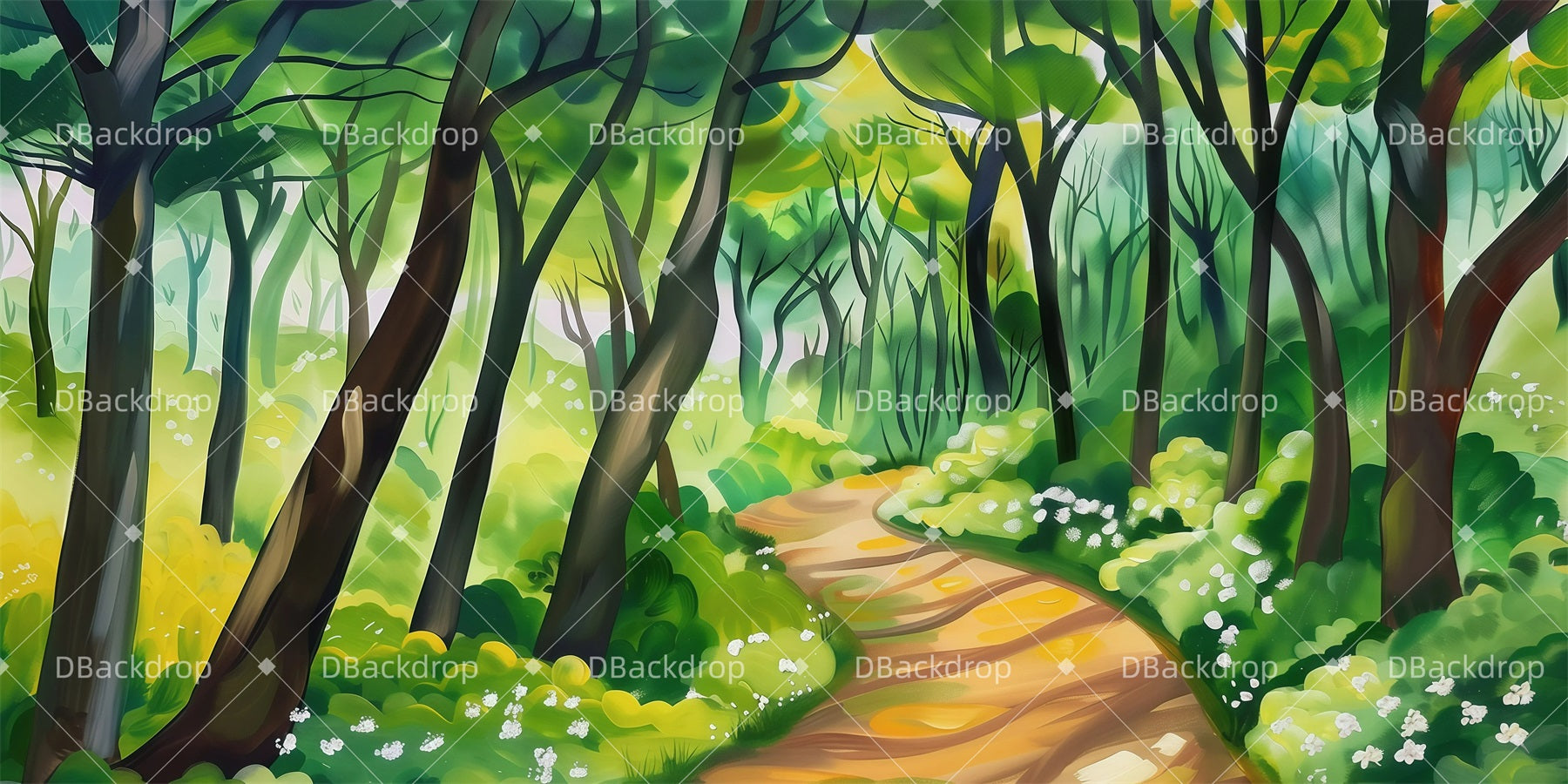 Theater Backdrop Daylight Forest Stage Scenery Backdrops UK GQ62-T12