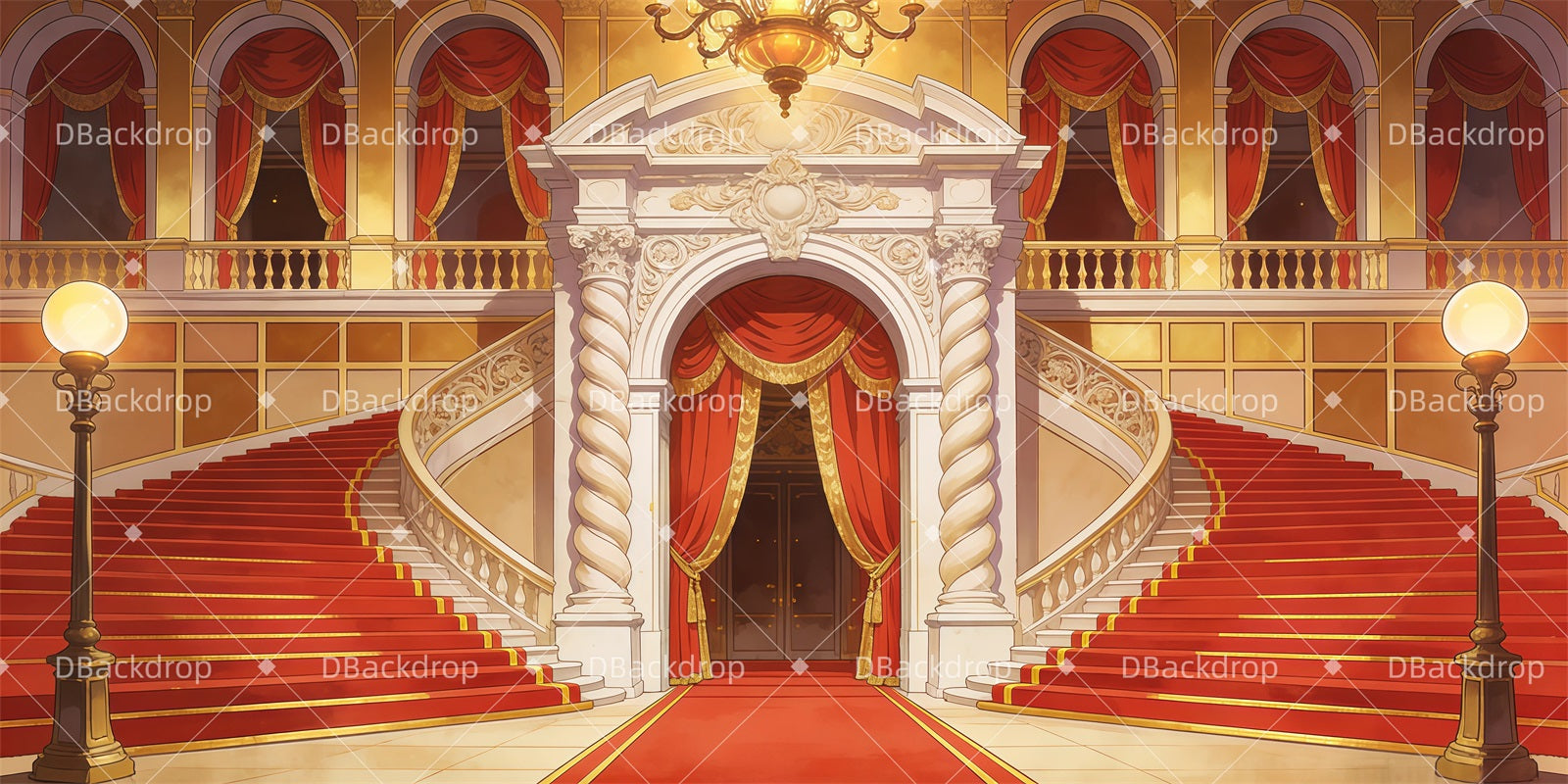 Large Stage Backdrops Palace Interior Backdrop For Theater Play UK GQ62-T19
