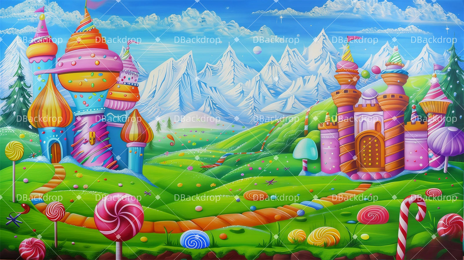School Play Backdrops Candy Castle Theater Stage Backdrop UK GQ62-T26