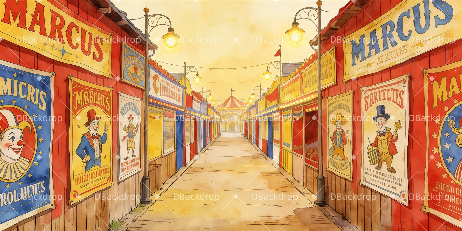 Circus Stage Backdrop Banner Alley Performance Backdrops UK GQ62-T32