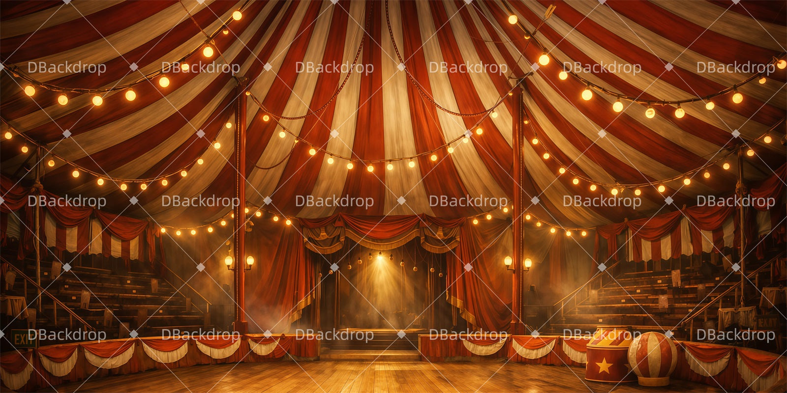 Circus Stage Backdrop Big Top Interior School Play Backdrops UK GQ62-T39
