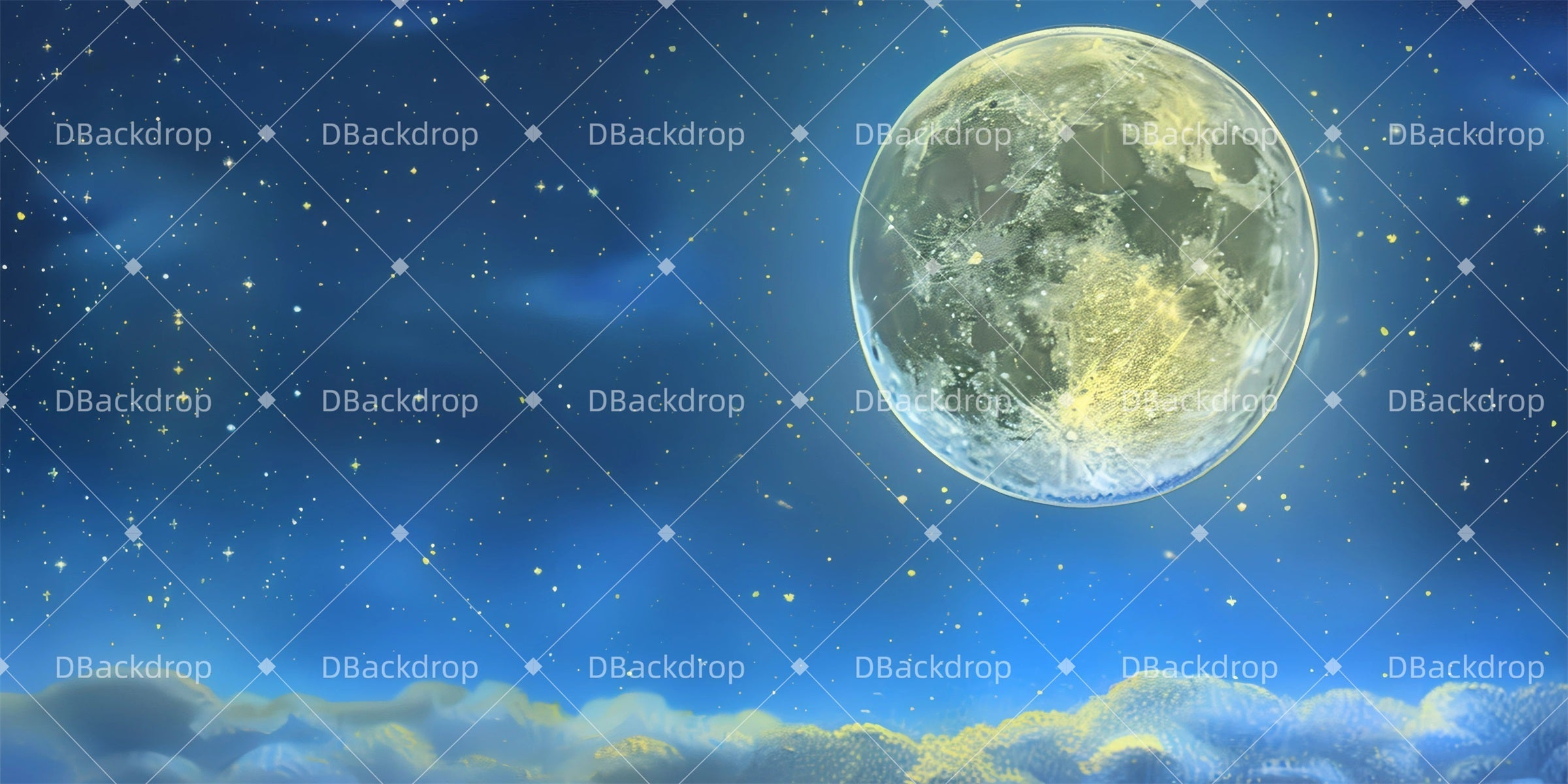 Theater Stage Backdrops Full Moon Sky Scenic Backdrops UK GQ63-T1