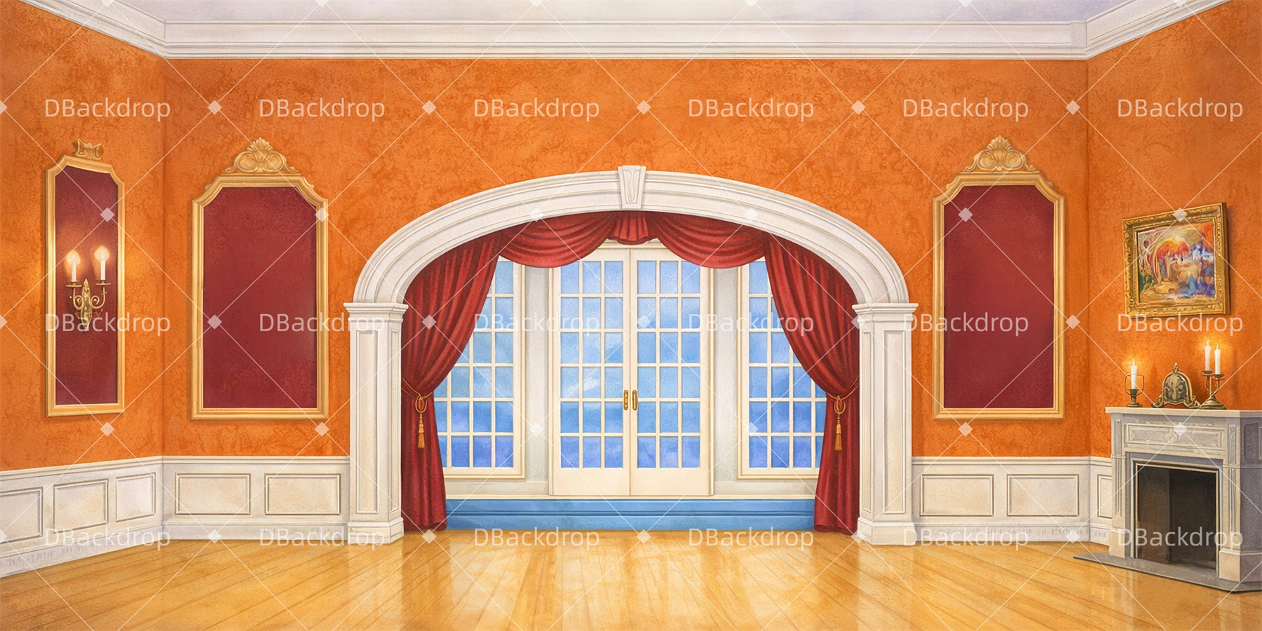 Backdrop For Theater Play Mansion Hall Stage Backdrop UK GQ63-T21