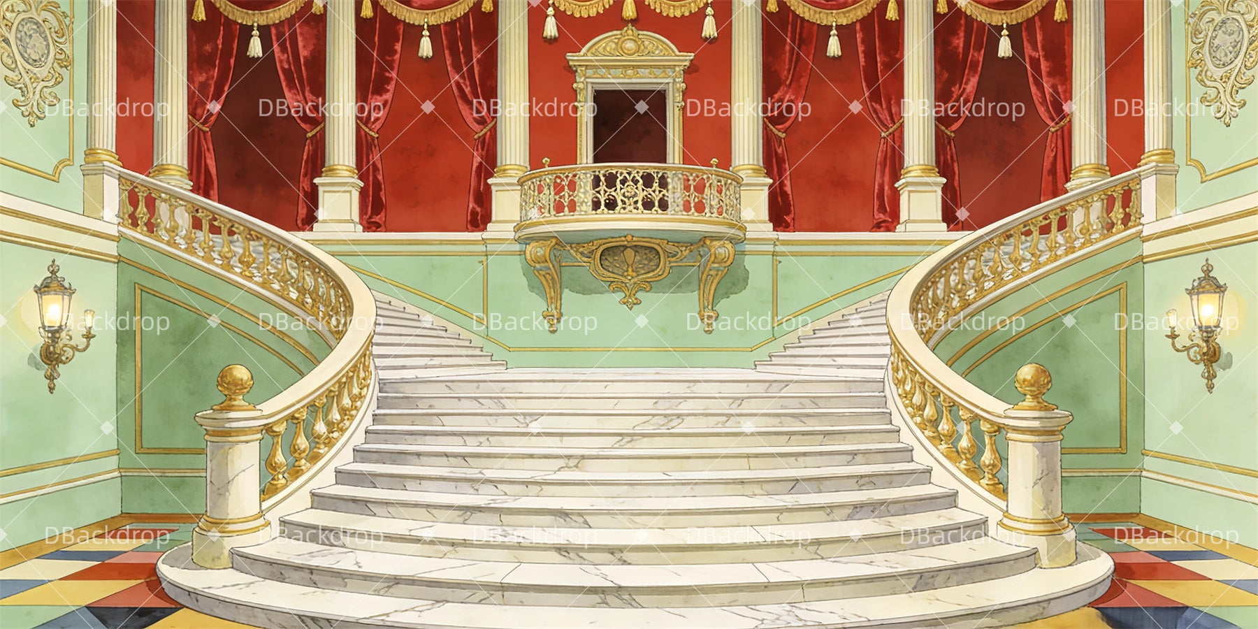 Dance Backdrop Victorian Ballroom Theater Stage Backdrop UK GQ63-T23