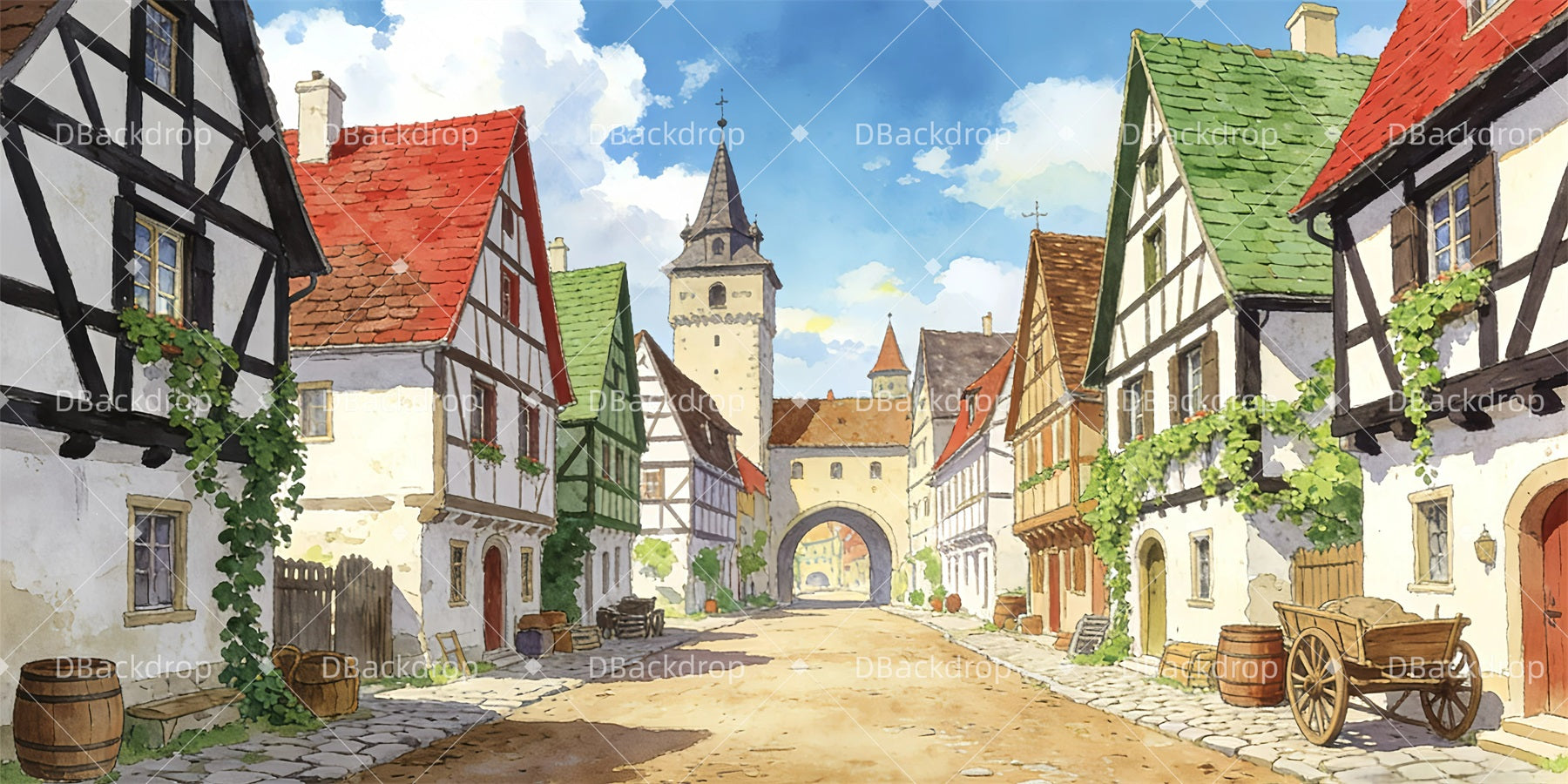 School Play Backdrops Quiet Countryside Performance Backdrop UK GQ63-T36