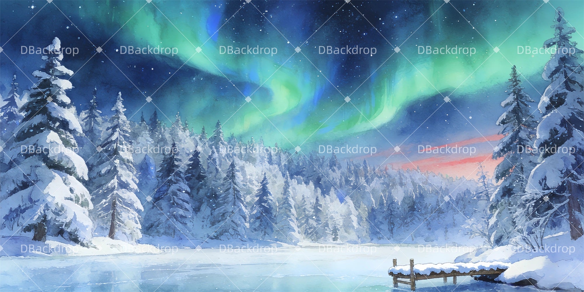 Stage Backdrop North Pole Forest Scenery Backdrops For Theater UK GQ63-T43