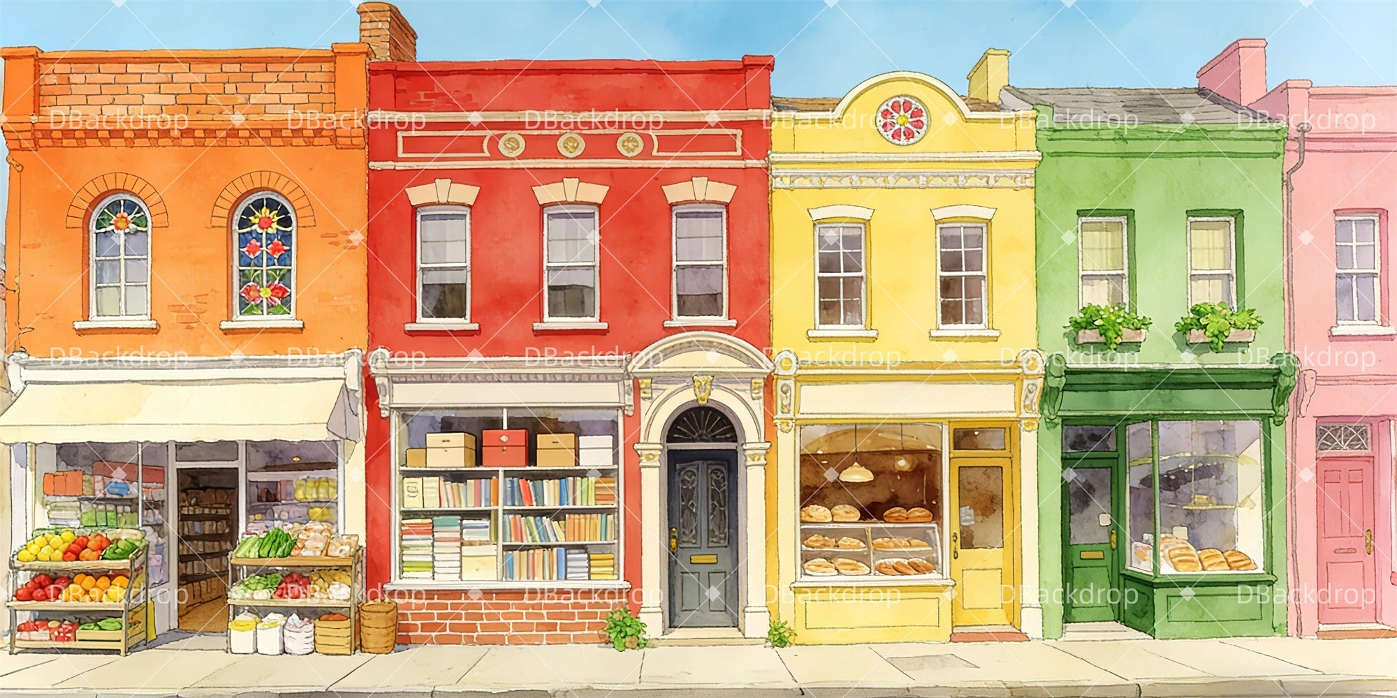 Theater Backdrop City Street Stage Backdrops For Sale UK GQ63-T57