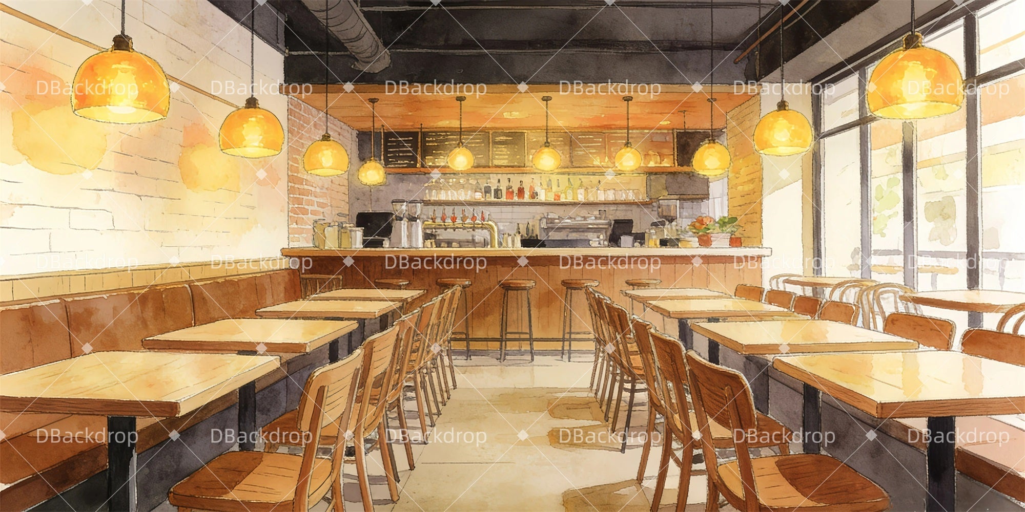 Professional Stage Backdrops The Restaurant Theater Backdrop UK GQ63-T58