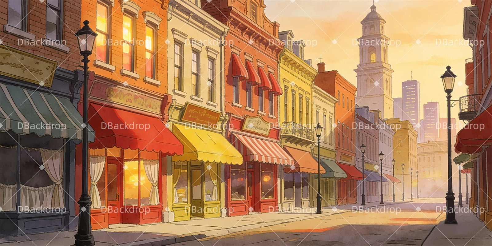 Movie Theater Backdrop 1920s Street Scene Stage Backdrops UK GQ63-T64