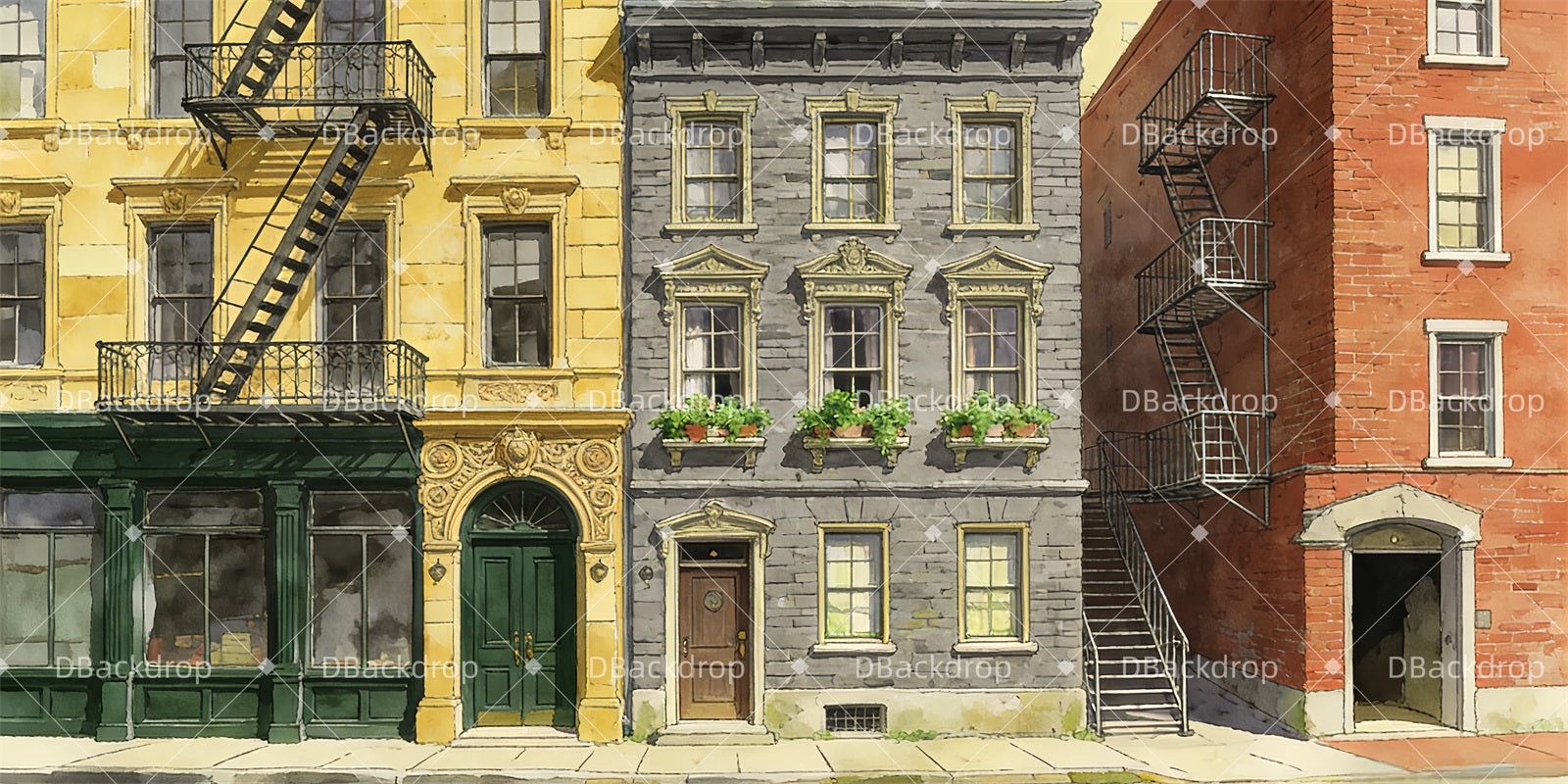 Large Stage Backdrops East Side Street Theater Stage Backdrop UK GQ63-T65