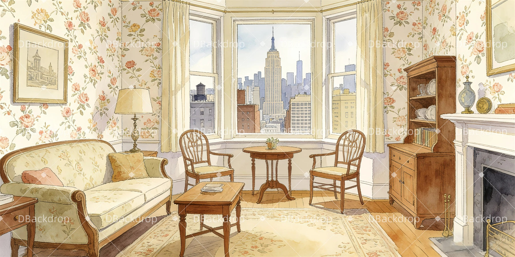 Performance Backdrop Family Apartment Movie Theater Backdrop UK GQ63-T66