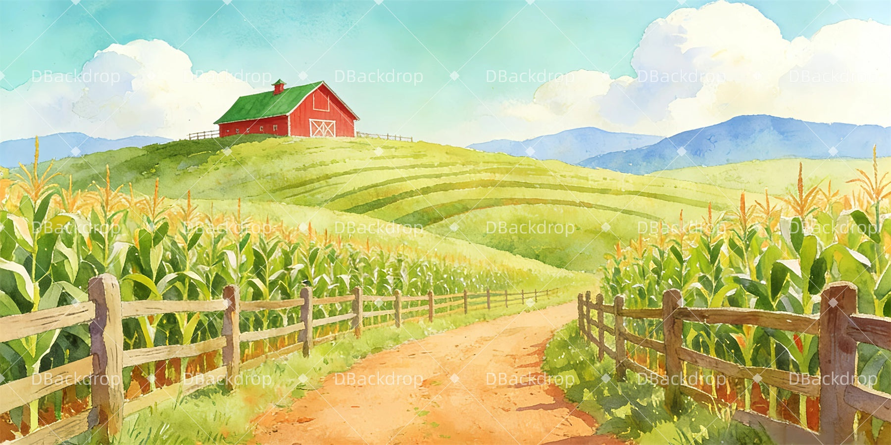 Scenery Backdrops For Theater Country Cornfield Scenic Backdrops UK GQ63-T86