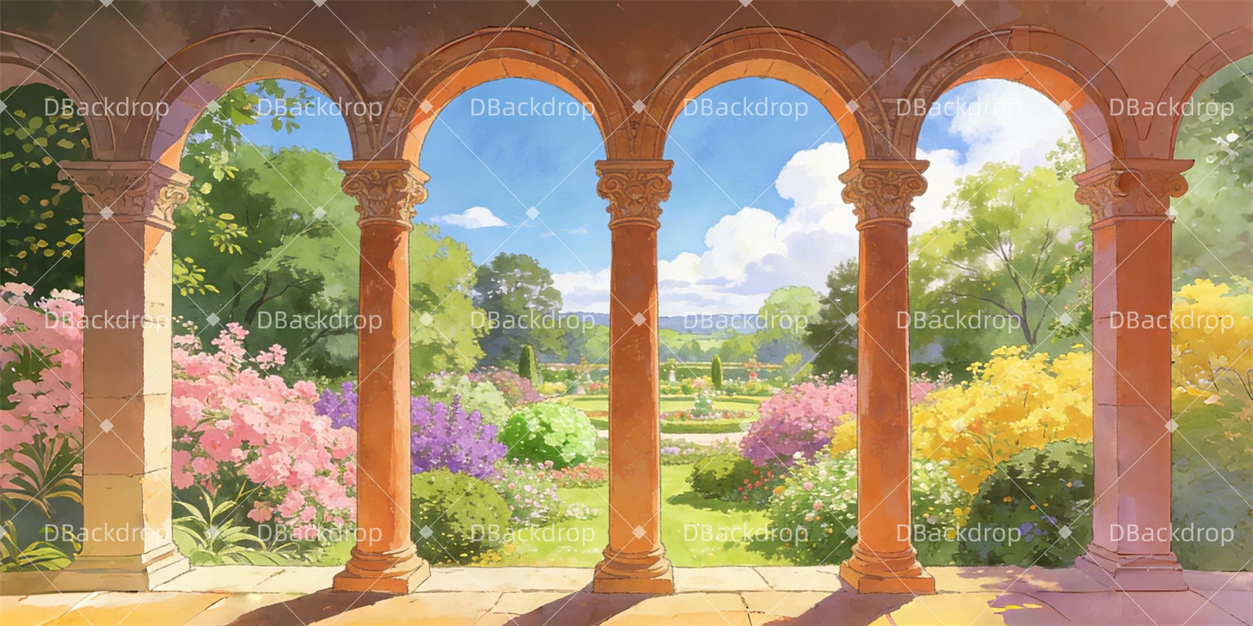 Scenic Backdrops Garden Arches Scenery Backdrops For Theater UK GQ63-T89