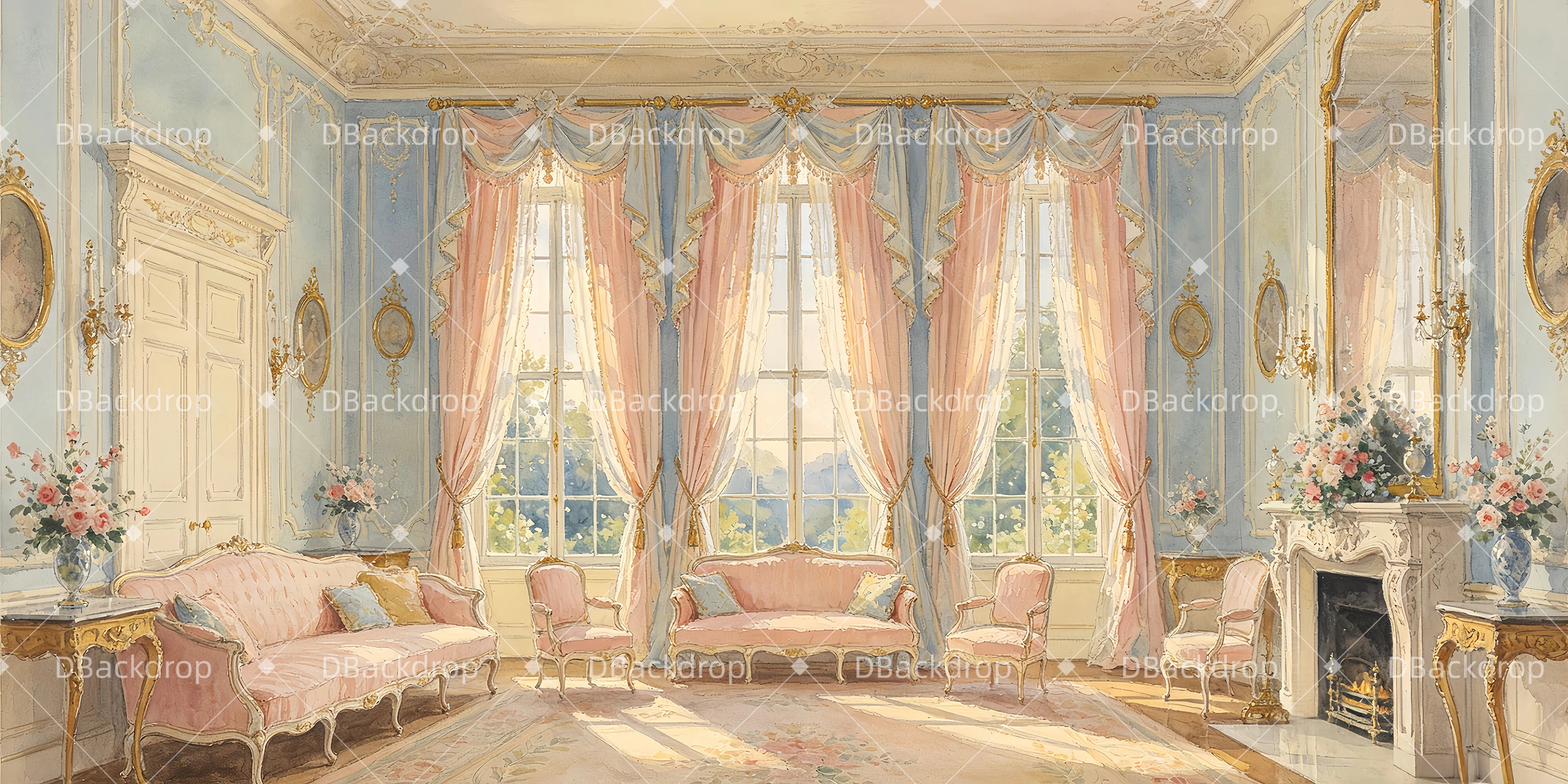 Theater Stage Backdrops Palace Interior School Play Backdrop UK GQ64-T10