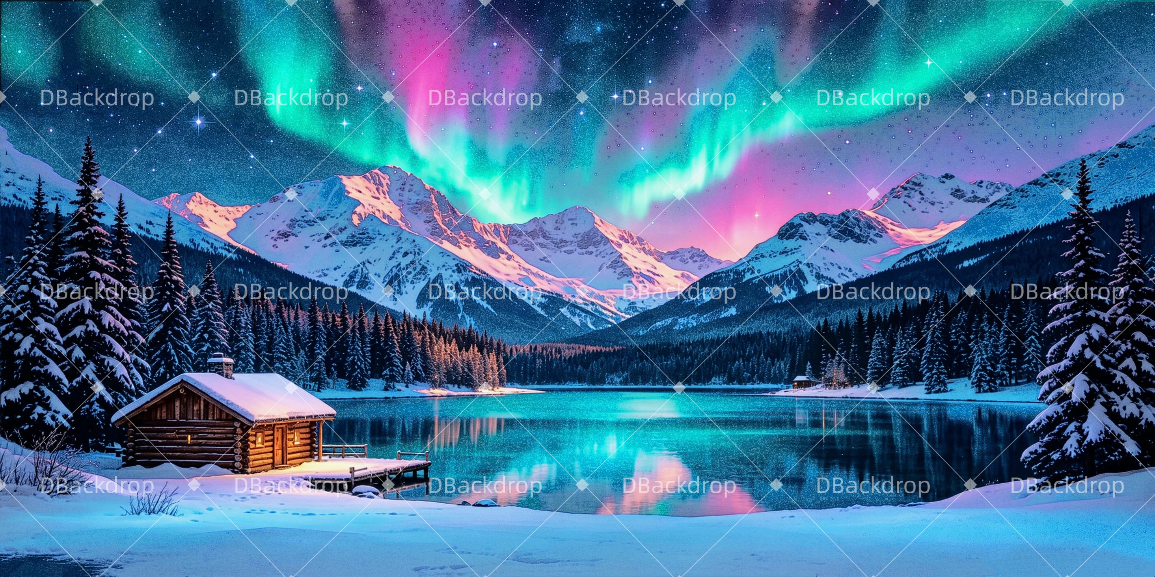 True North Backdrop Northern Wilderness Aurora VBS Scuba Backdrop UK GQ64-T14