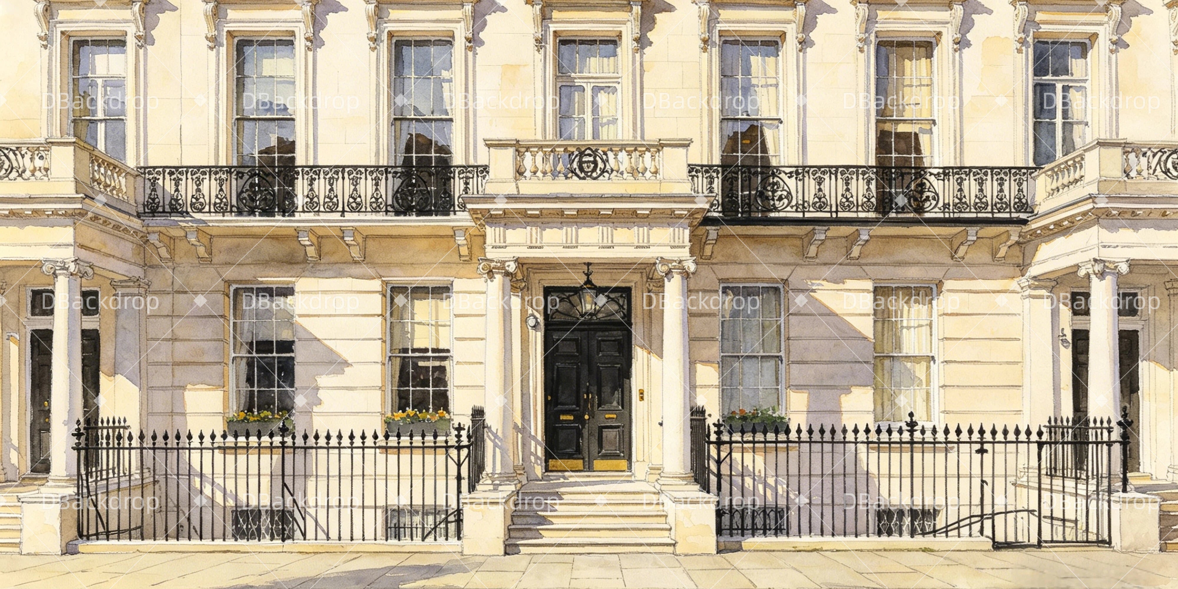 Performance Backdrop London Townhouse Large Stage Backdrops UK GQ64-T7