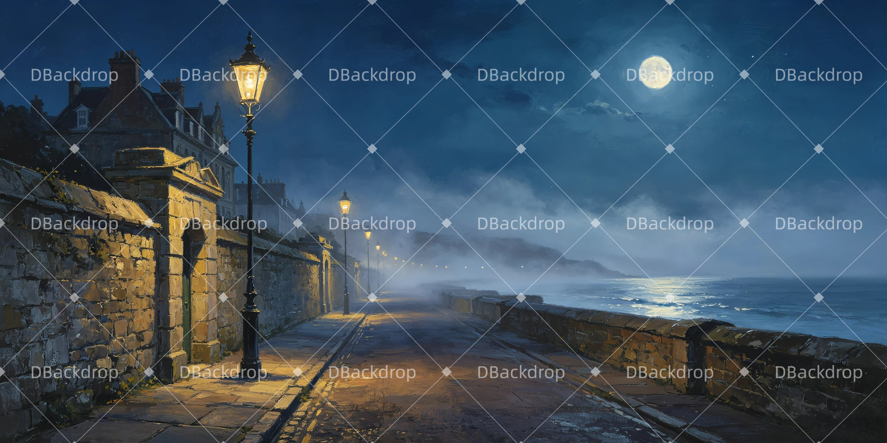 Backdrop For Theater Play Coastal Road Movie Theater Backdrop UK GQ65-T107