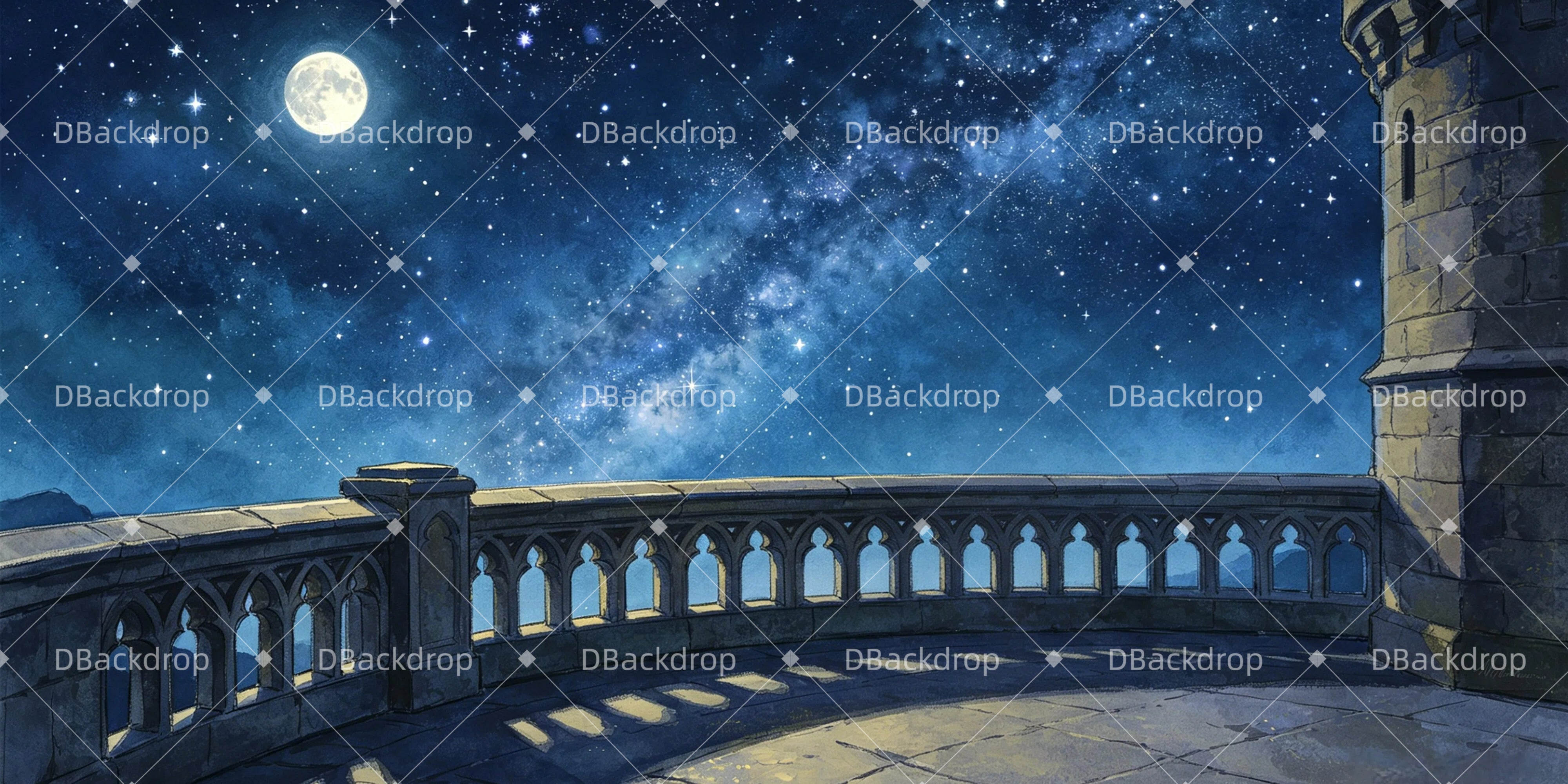 Performance Backdrop Astronomy Tower School Play Backdrops UK GQ65-T17
