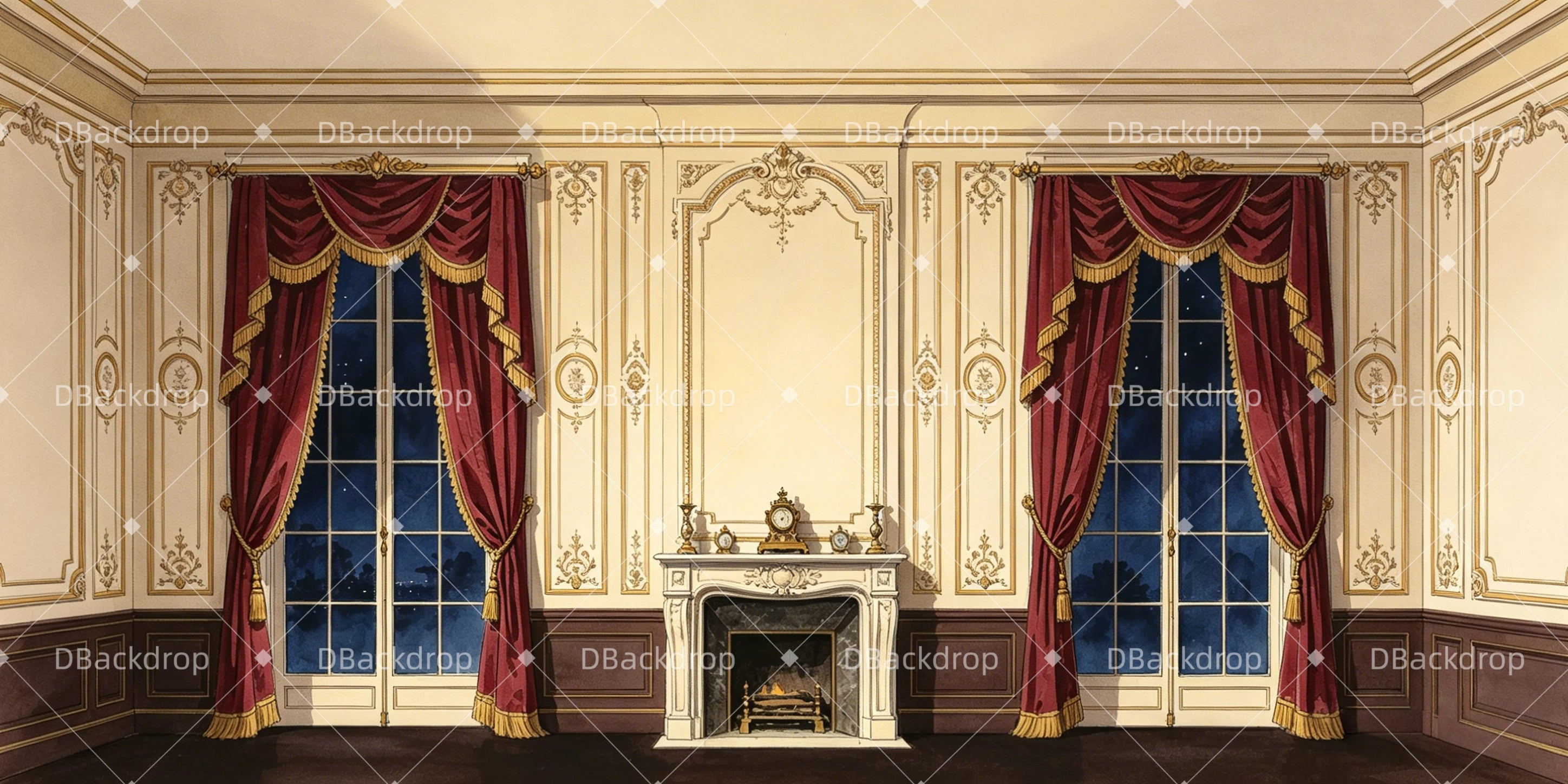 Theater Stage Backdrop Mansion Parlor Performance Backdrops UK GQ65-T24