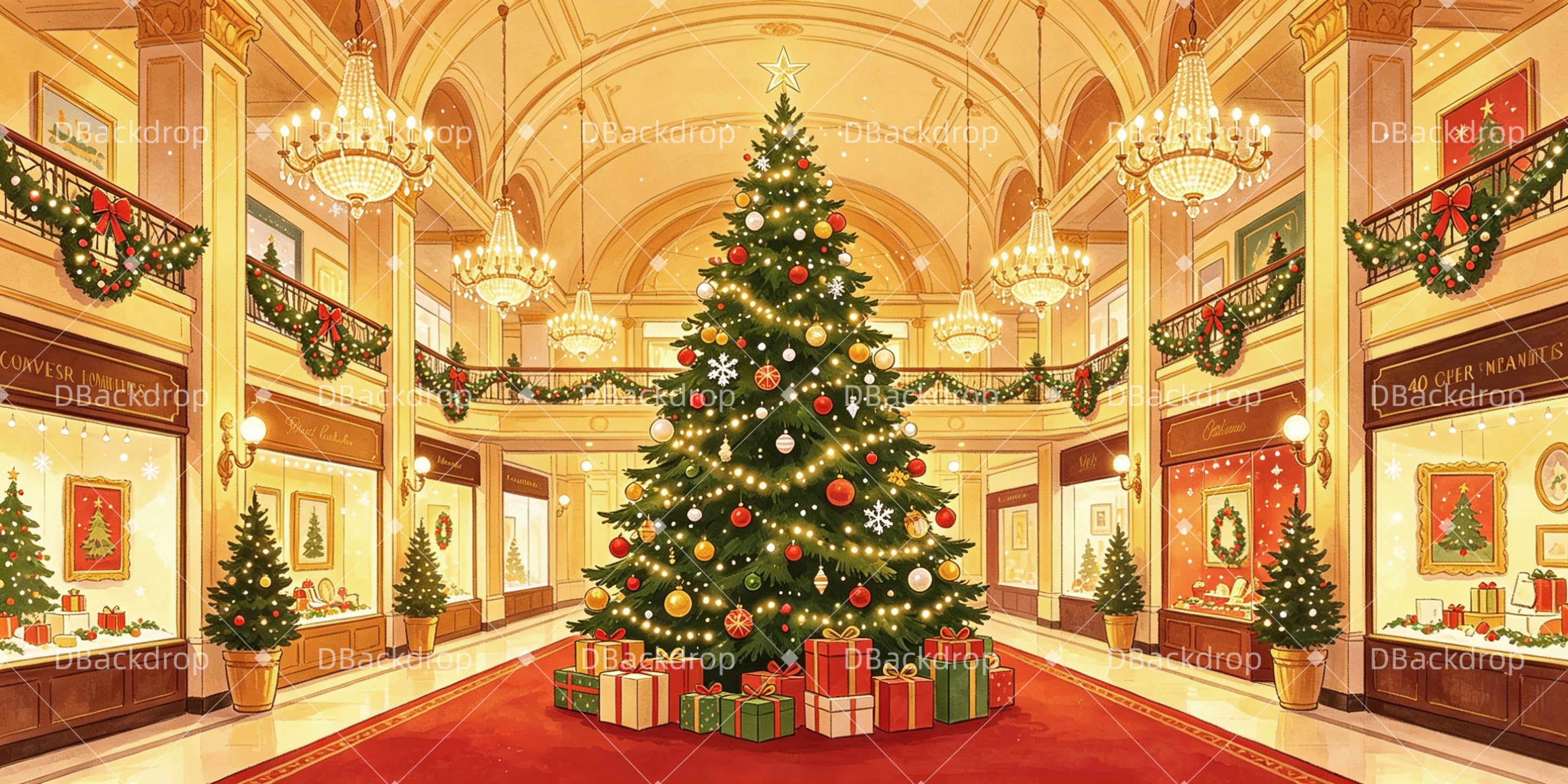Christmas Stage Backdrops Department Store Theater Backdrops UK GQ65-T51