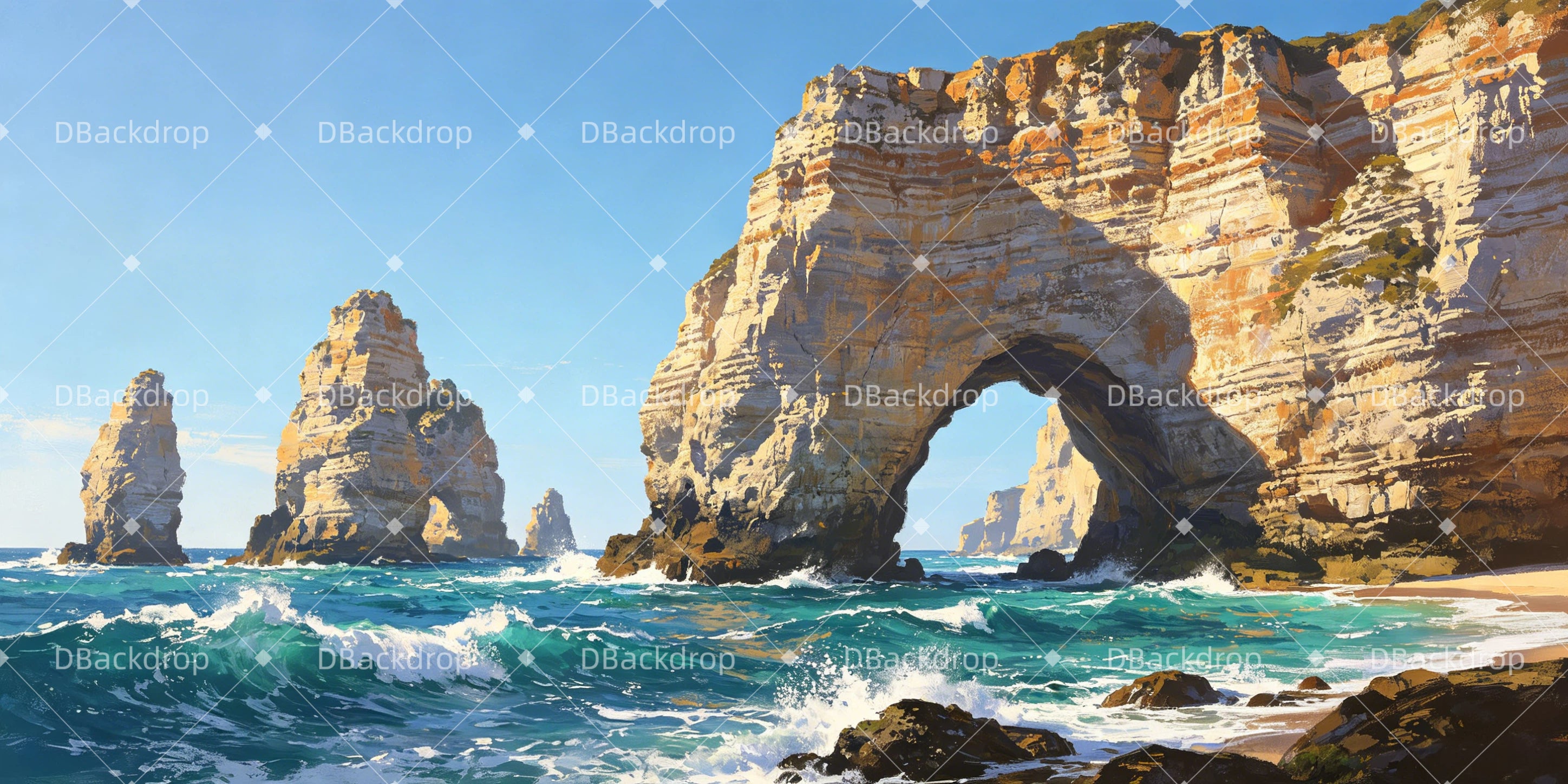 Stage Scenery Backdrops Coastal Rock Cheap Theater Backdrops UK GQ65-T65