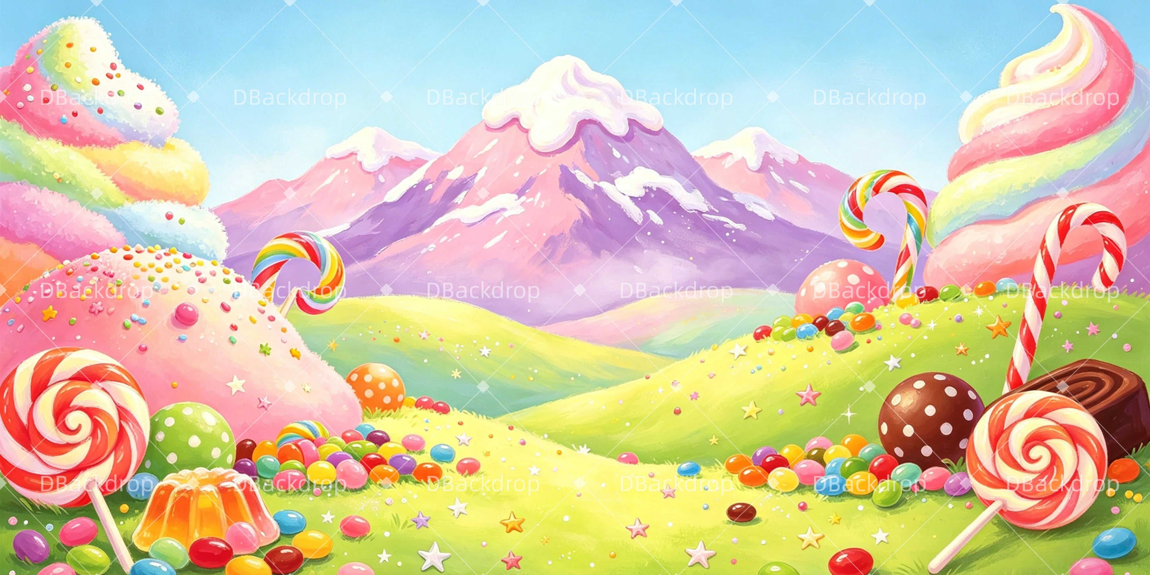 Stage Backdrop Fantasy Candyland Backdrop For Theater Play UK GQ65-T6