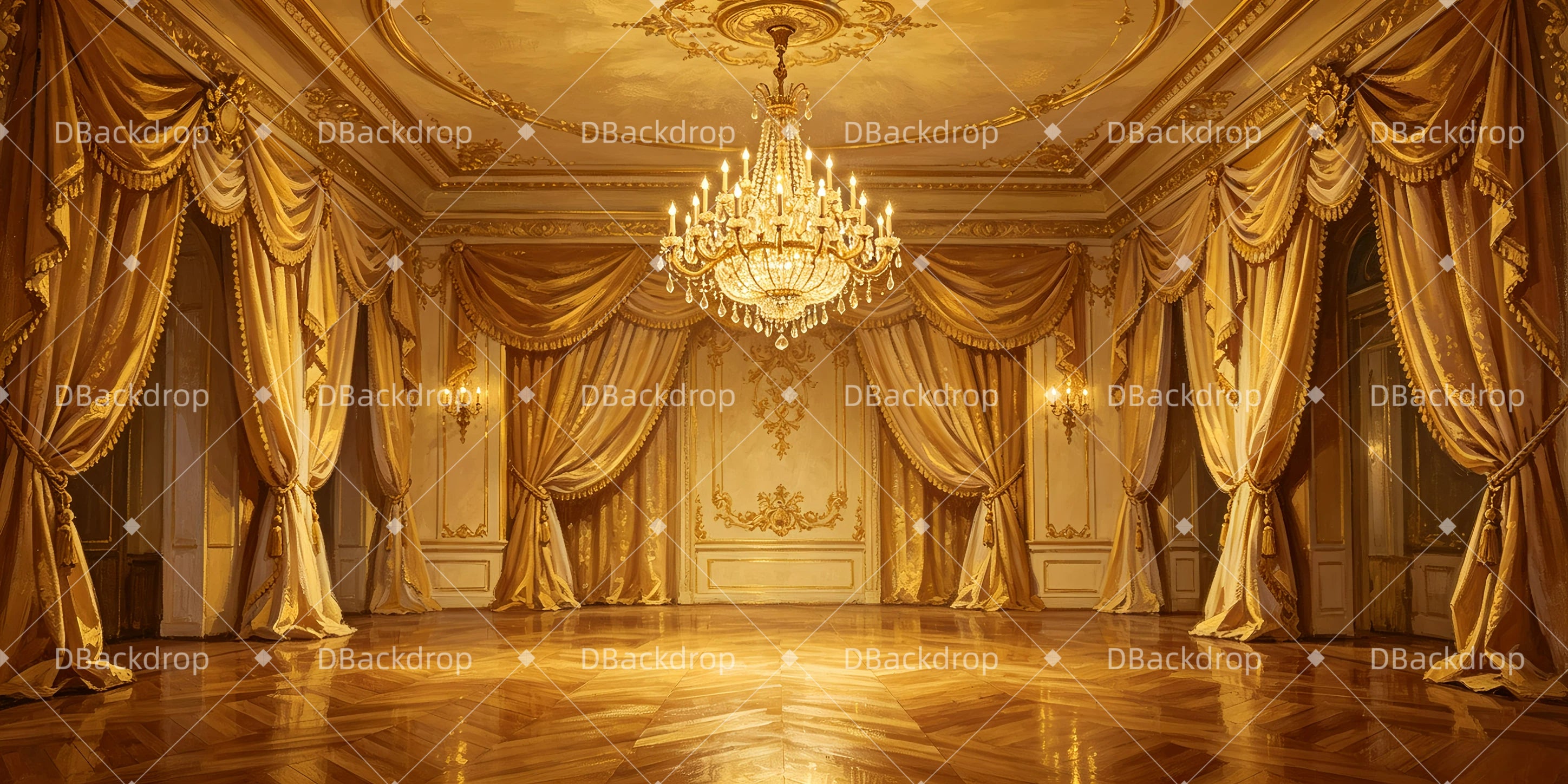 School Dance Backdrop Chandelier Ballroom Theater Stage Backdrops UK GQ65-T80