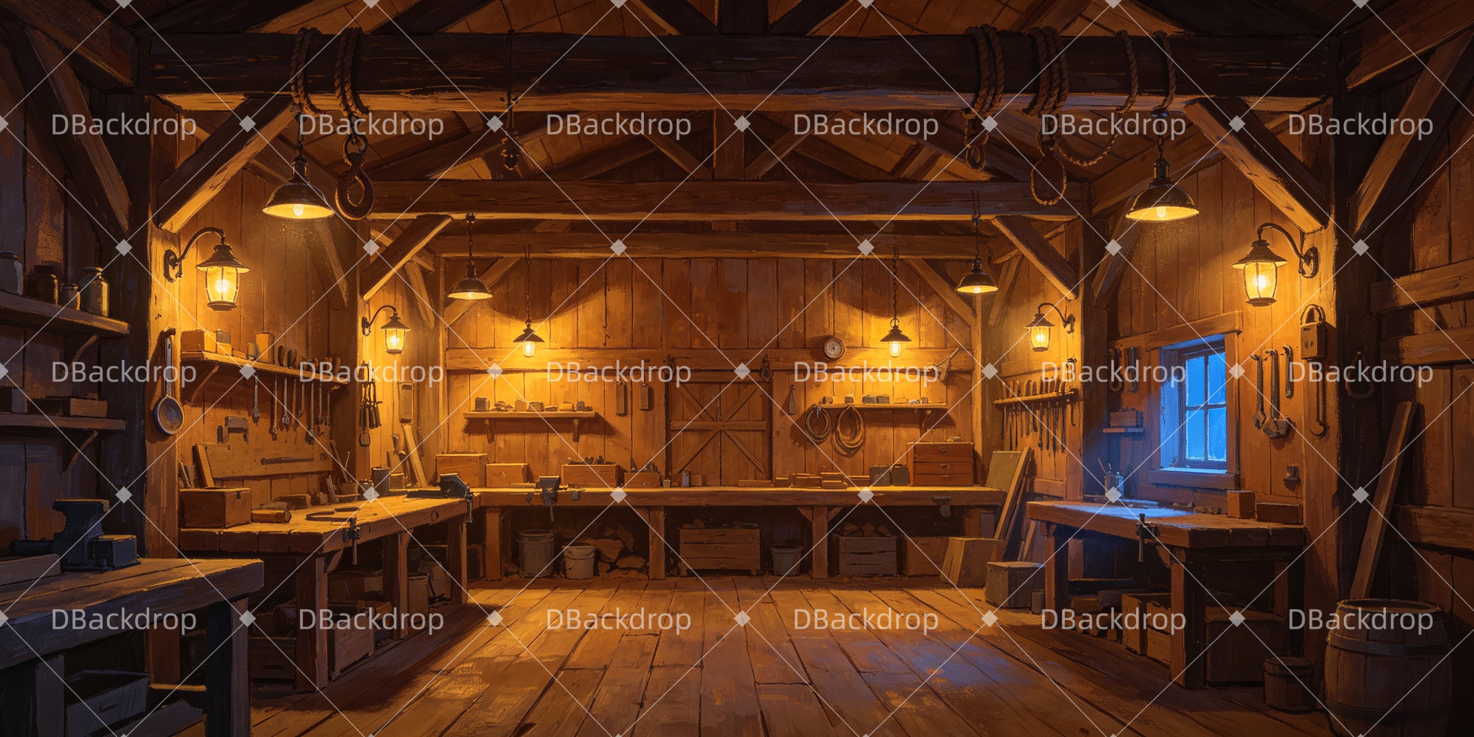 Stage Backdrop Wooden Workshop Theater Backdrops For Sale UK GQ65-T81