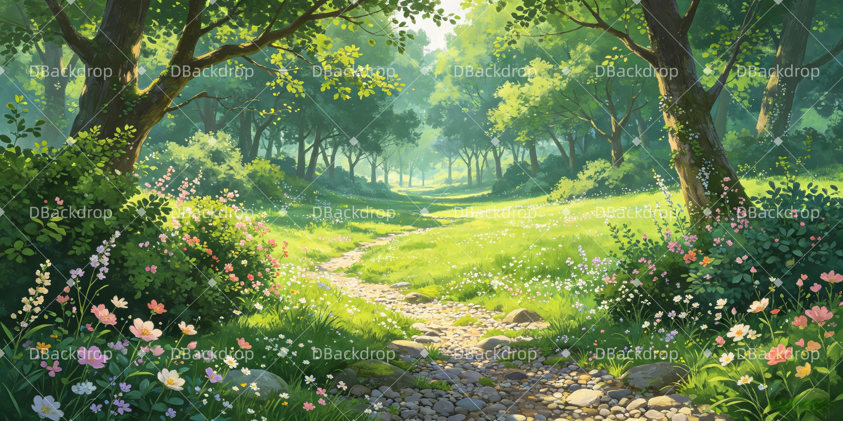 Scenery Backdrops For Theater Forest Path Forest Stage Backdrop UK GQ65-T84
