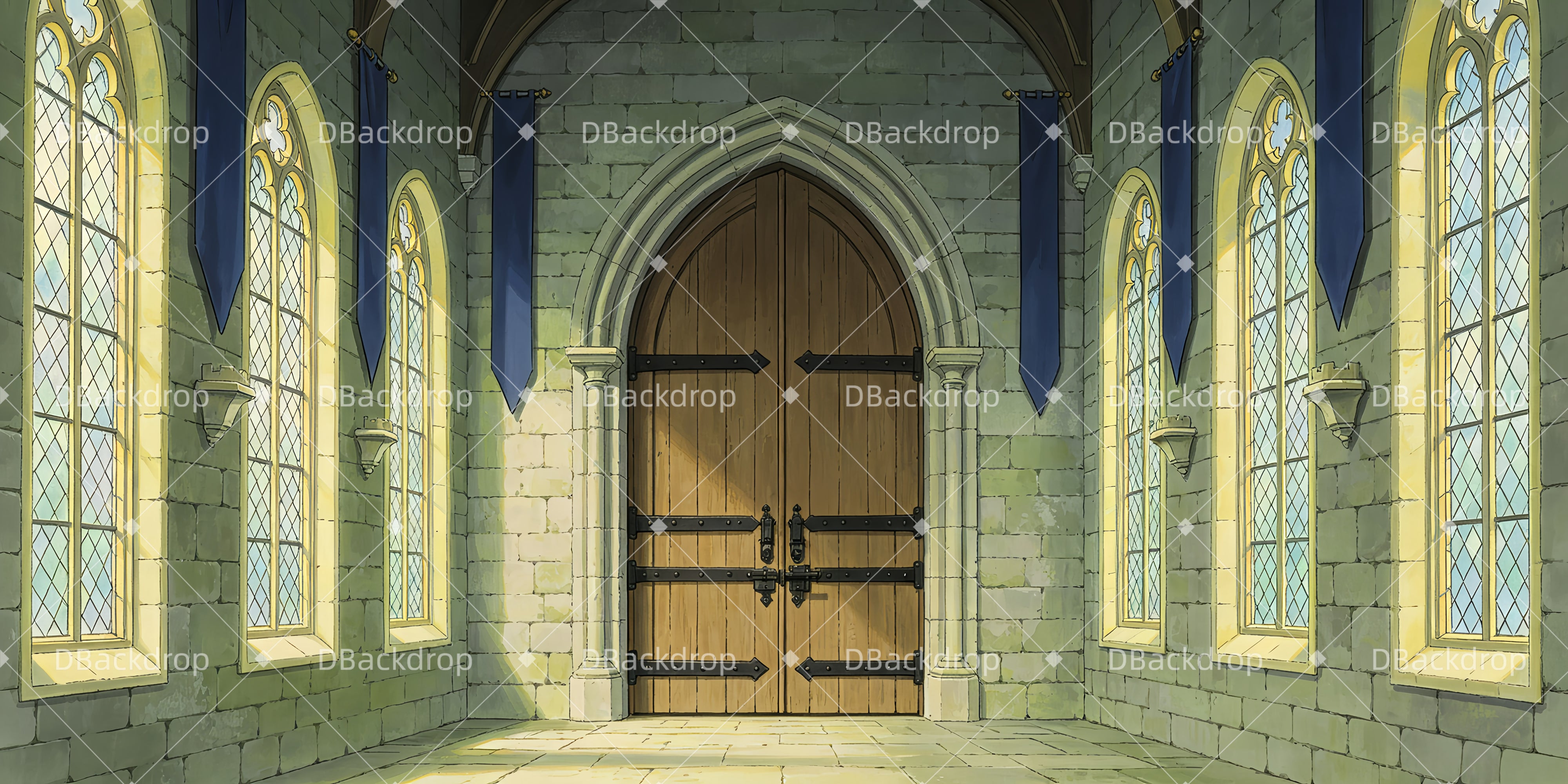 Theater Backdrop Medieval Castle Hall Stage Backdrop Ideas UK GQ65-T91