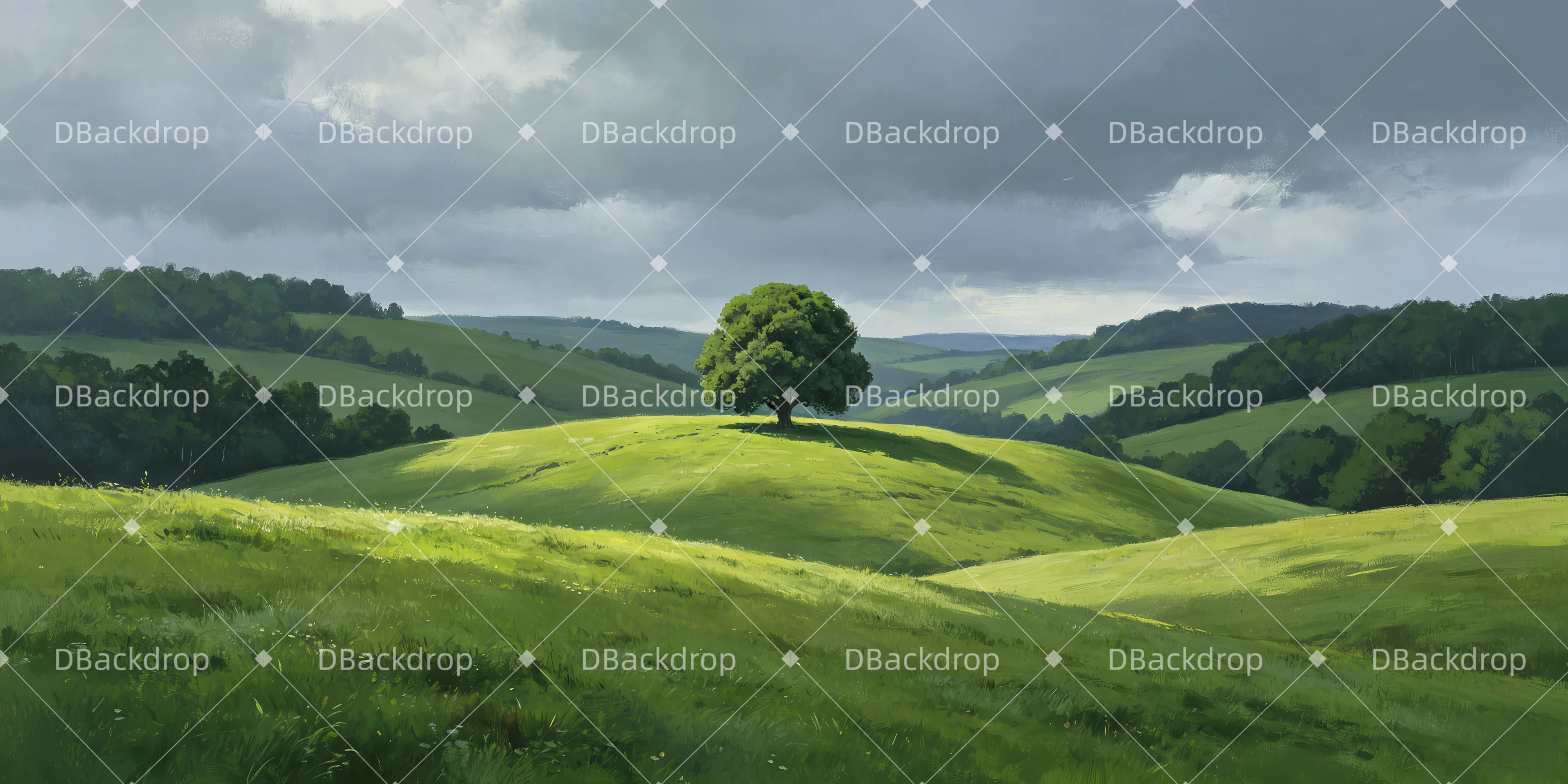 Theater Backdrops Hilly Grassland Stage Scenery Backdrops UK GQ65-T99