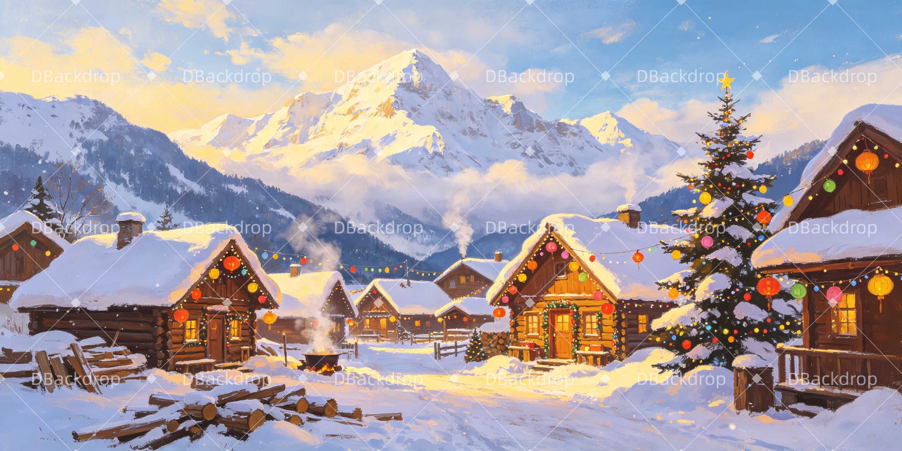 Theater Backdrops Snowy Celebration Performance Backdrop UK GQ66-T60