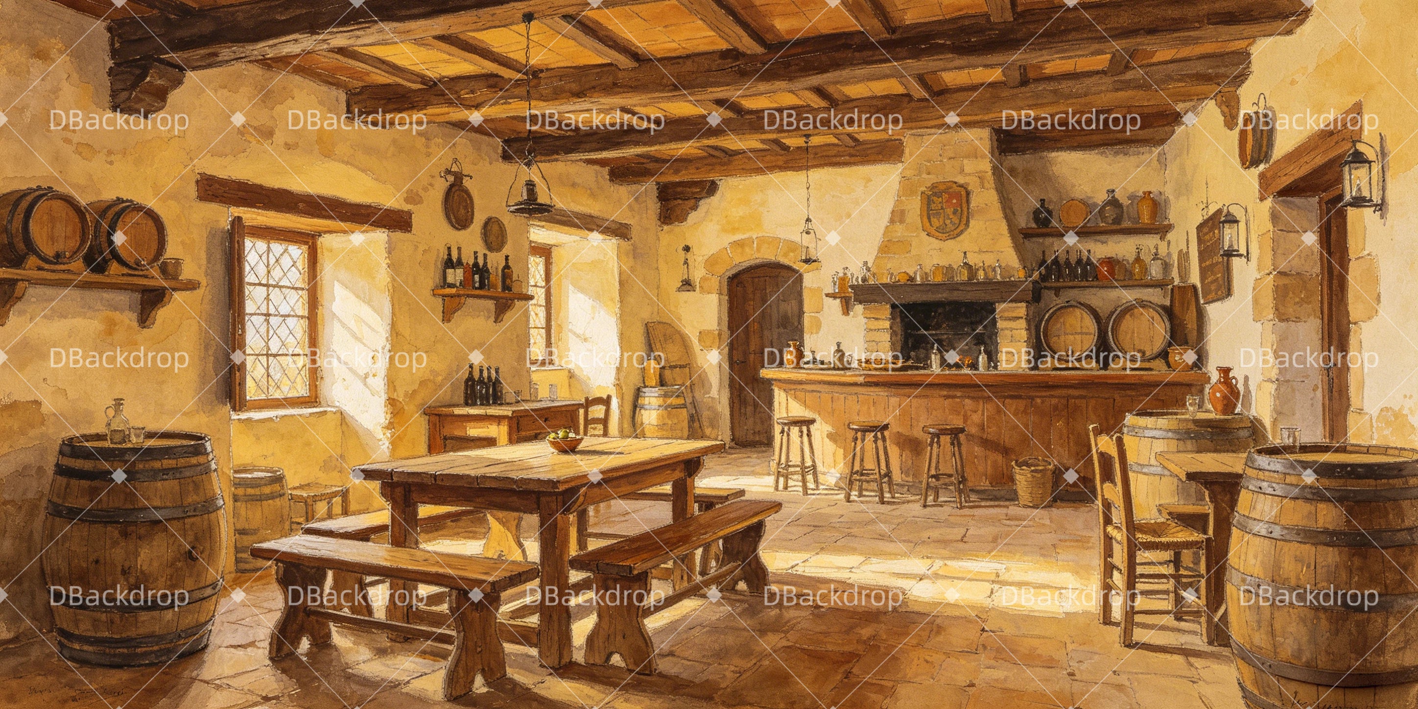 Theater Stage Backdrop Inn of La Mancha Performance UK Backdrops GQ66-T73