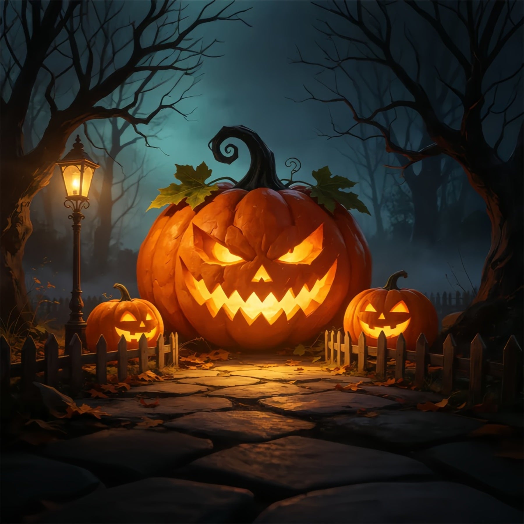 Jack o Lantern Backdrop Giant Glowing Pumpkin Gateway Disney Halloween Backdrop UK GQ67-82