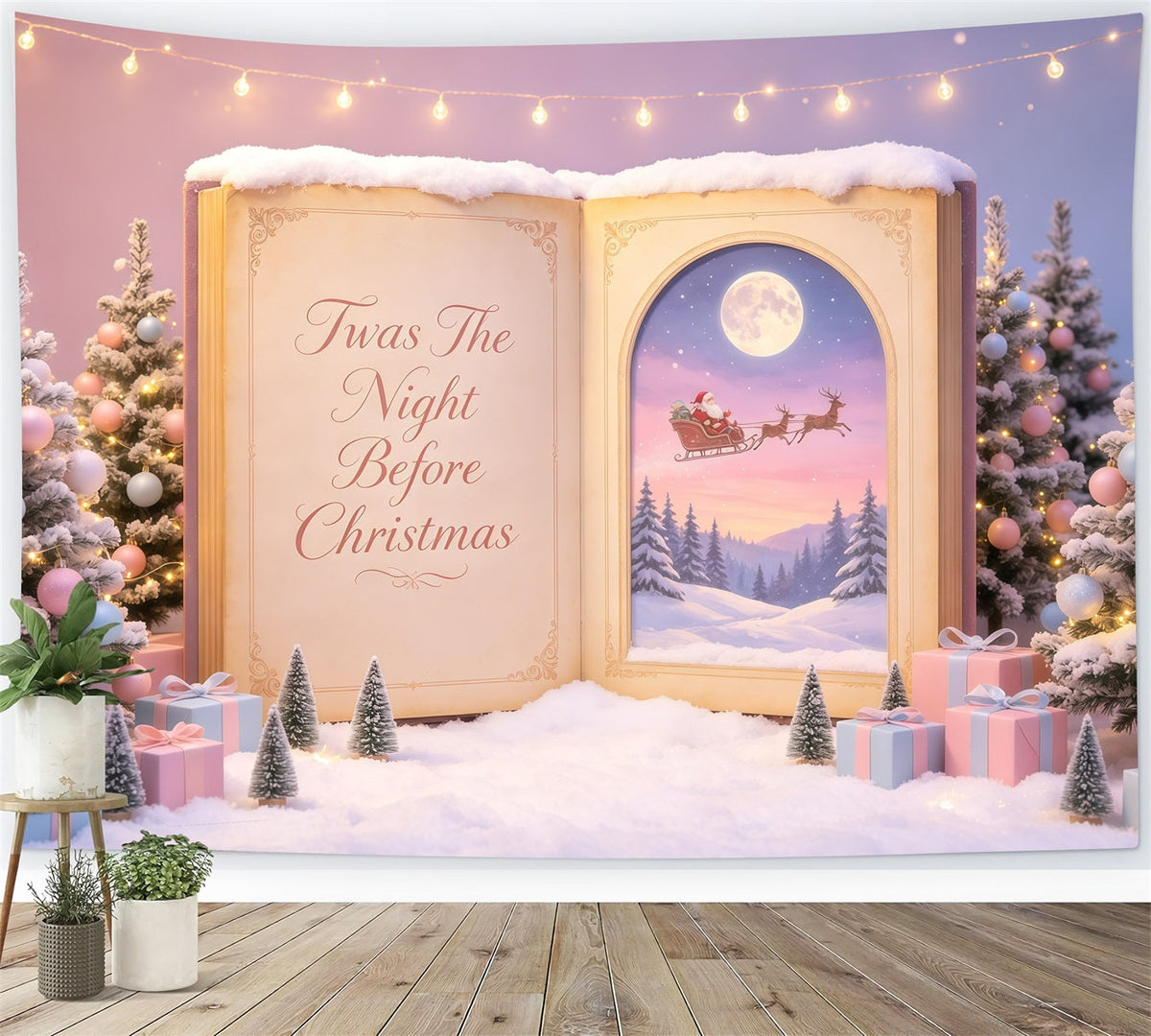 Magical Christmas Backdrop Storybook Santa Winter Book Backdrop Christmas UK GQ68-119
